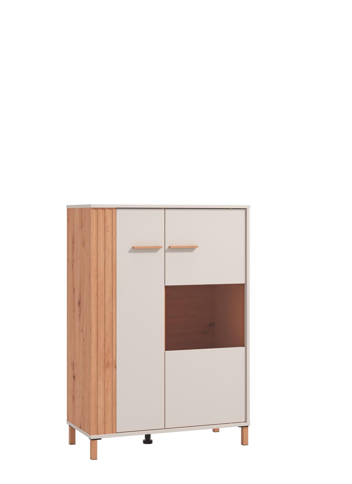 Vitrin Belfort - tölgyfa színű, Modern, faalapú anyag (85/122/40cm)