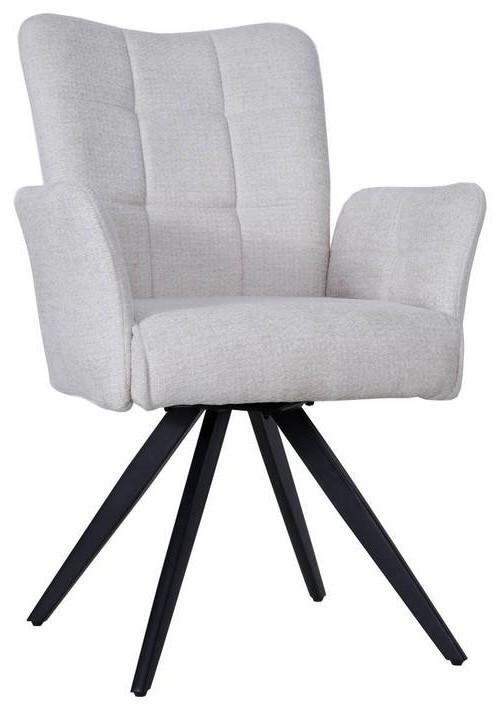 KRZESŁO Z PODŁOKIETNIKAMI SVEN - beżowy/czarny, Modern, metal/drewno (63/91/66cm) - MID.YOU