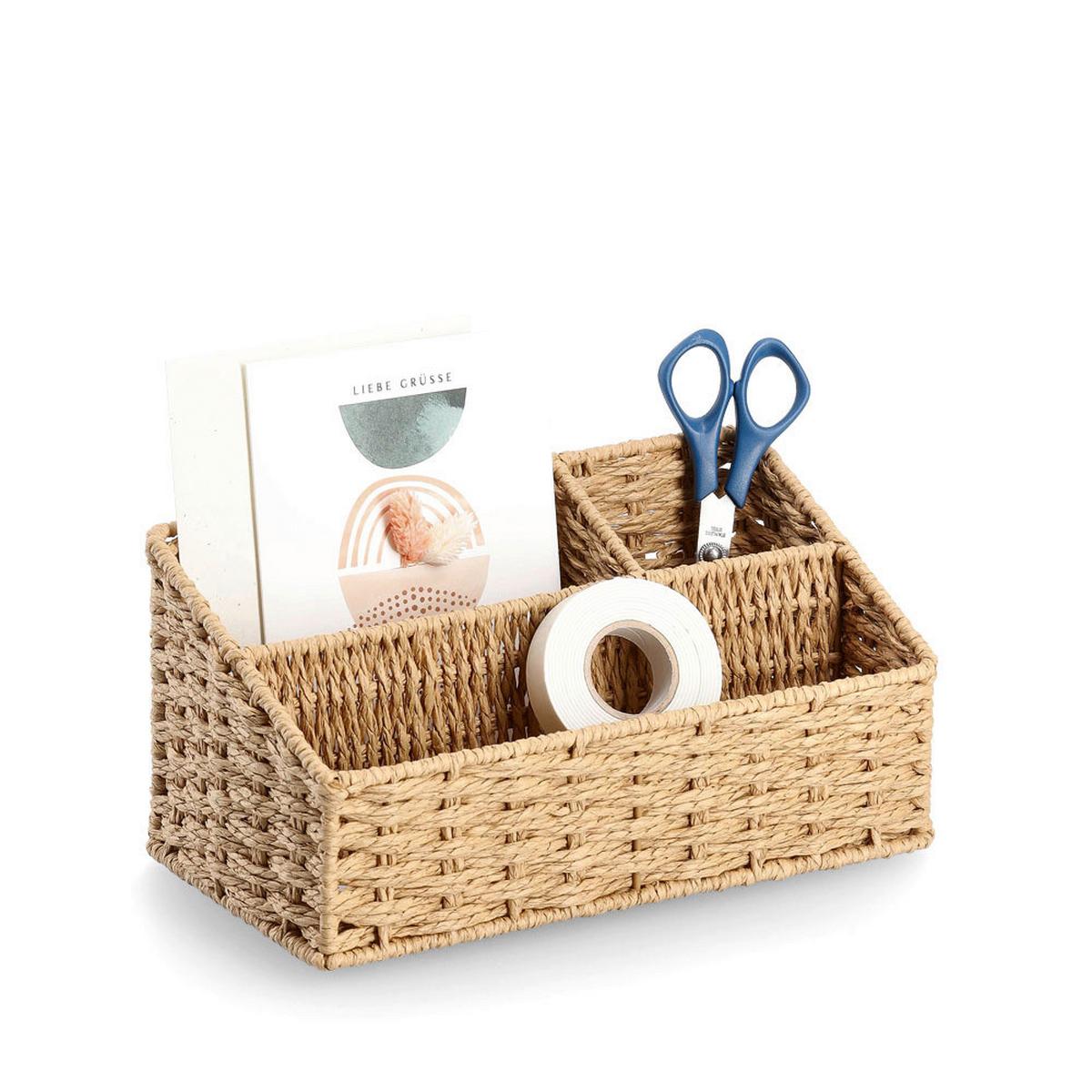 ORGANIZER BIURKOWY 15213 - HOME OFFICE - kolor naturalny, Basics, metal/papier (25,5/14,2/12,2cm) - Zeller Present