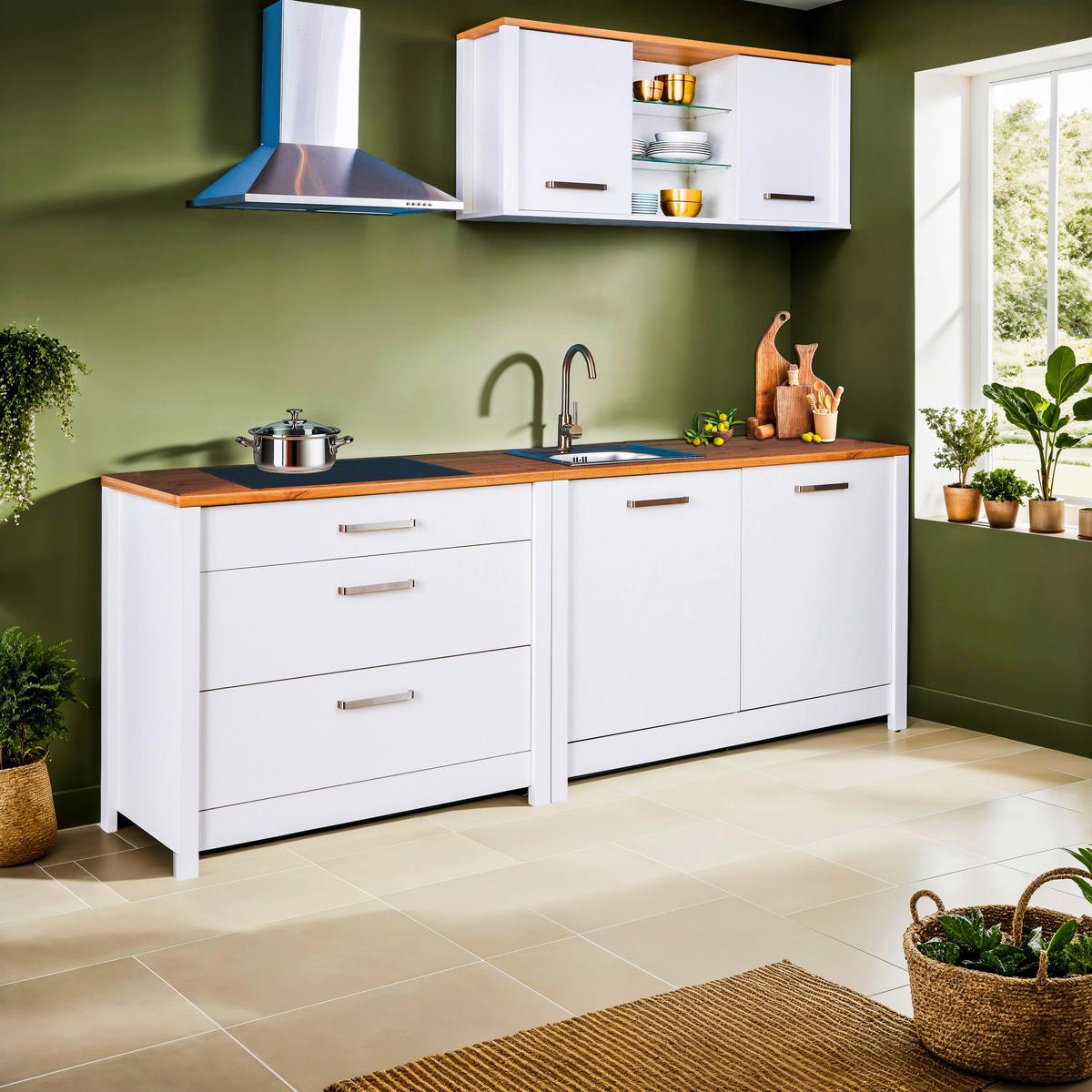 Mosogatószekrény Sicilia - Artisan tölgy/ezüstszínű, Romantik / Landhaus, faalapú anyag/fém (130,3/92/60cm) - Mömax