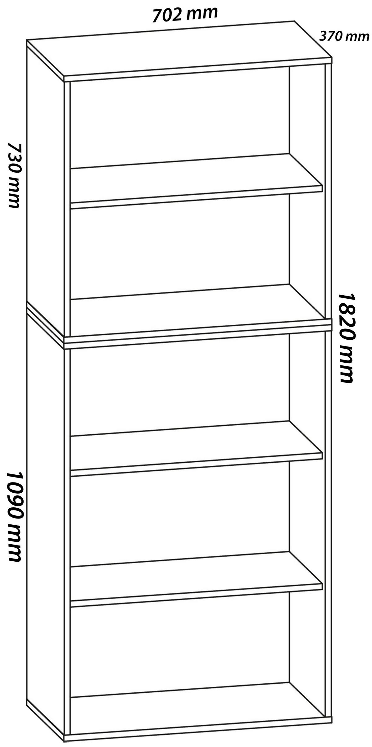 MEHRZWECKSCHRANK VANDOL I 5 OT - Schwarz/Sonoma Eiche, Design, Holzwerkstoff/Kunststoff (70/178/37cm) - MID.YOU