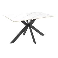 Jedilna Miza Anton, Siva, Keramika, 140x90 - črna/bela, Moderno, kovina/keramika (140/75/90cm)