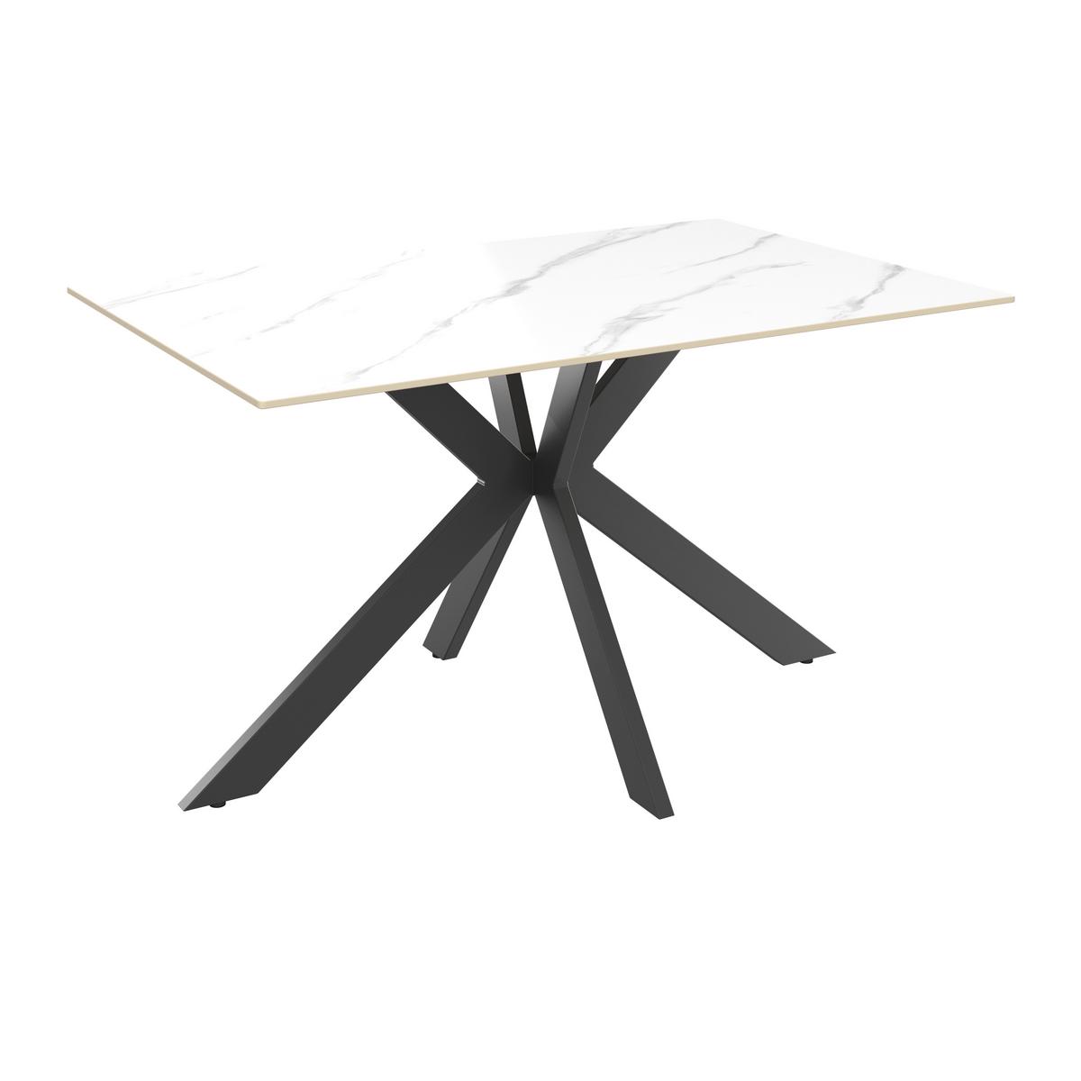 Jedilna Miza Anton, Siva, Keramika, 140x90 - črna/bela, Moderno, kovina/keramika (140/75/90cm)