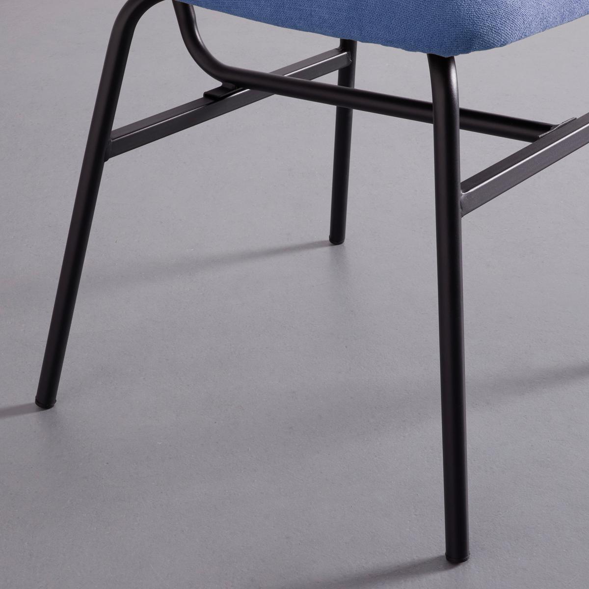 Stuhl-Set Pino 2er-Set Blau - Blau/Schwarz, MODERN, Holz/Textil (46/80/55cm) - Bessagi Home