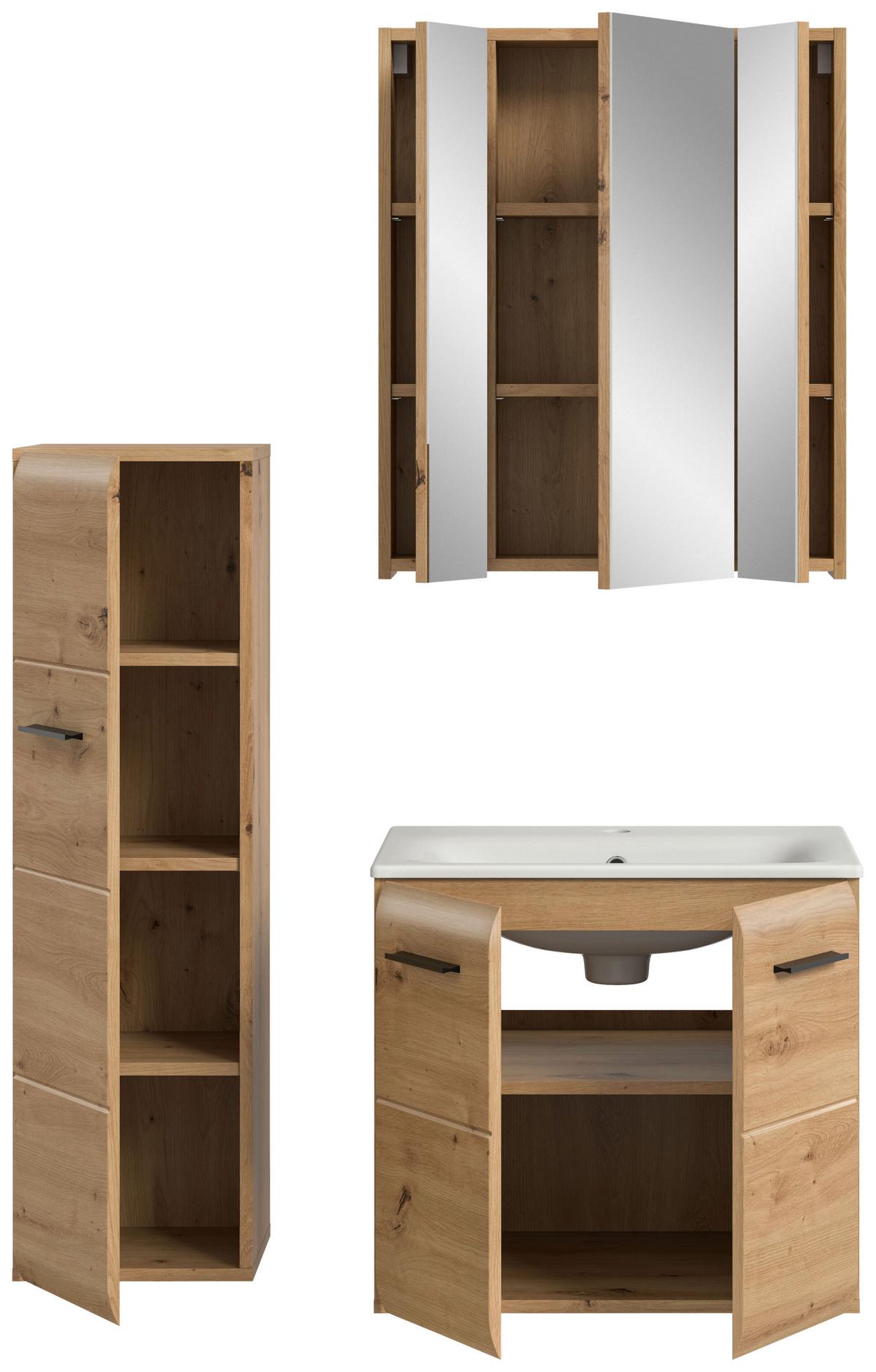 BADEZIMMER ICE - Weiss/Schwarz, Basics, Keramik/Holzwerkstoff (90cm) - MID.YOU