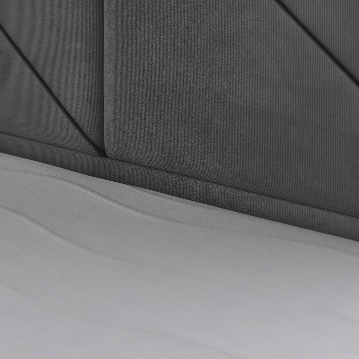 Boxspringbett Bologna ca. 180x200 cm Hellgrau - Hellgrau/Schwarz, MODERN, Holzwerkstoff/Kunststoff (180/200cm) - MID.YOU