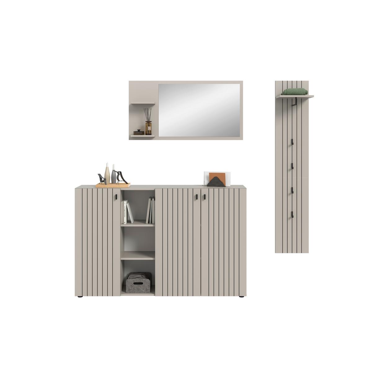 Predsoba Station, Kašmir, 3-Delna - kašmir, Design, leseni material (201/192/37cm) - MID.YOU