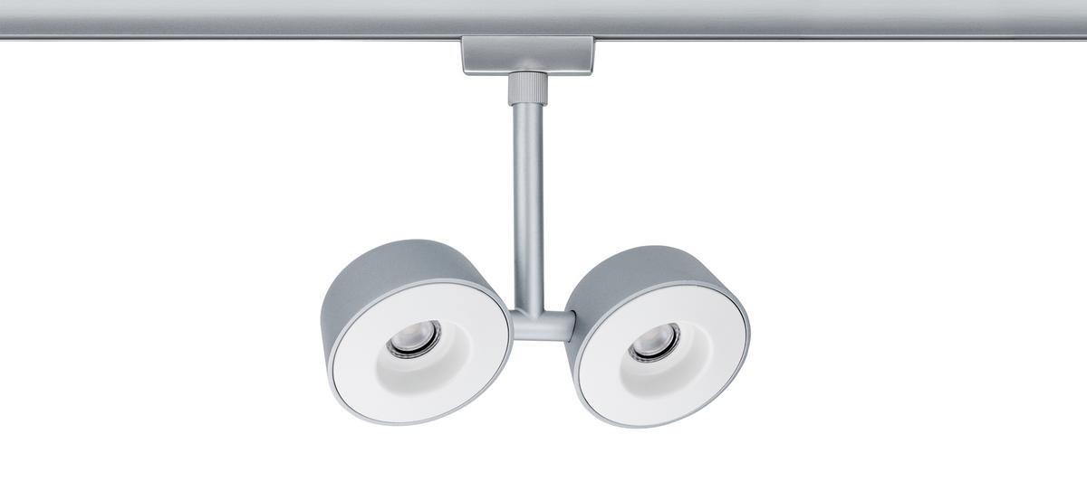 Schienensystem-Strahler Spot Double Pellet max. 4 Watt - Chromfarben, Design, Kunststoff/Metall (19/18/4cm) - Paulmann