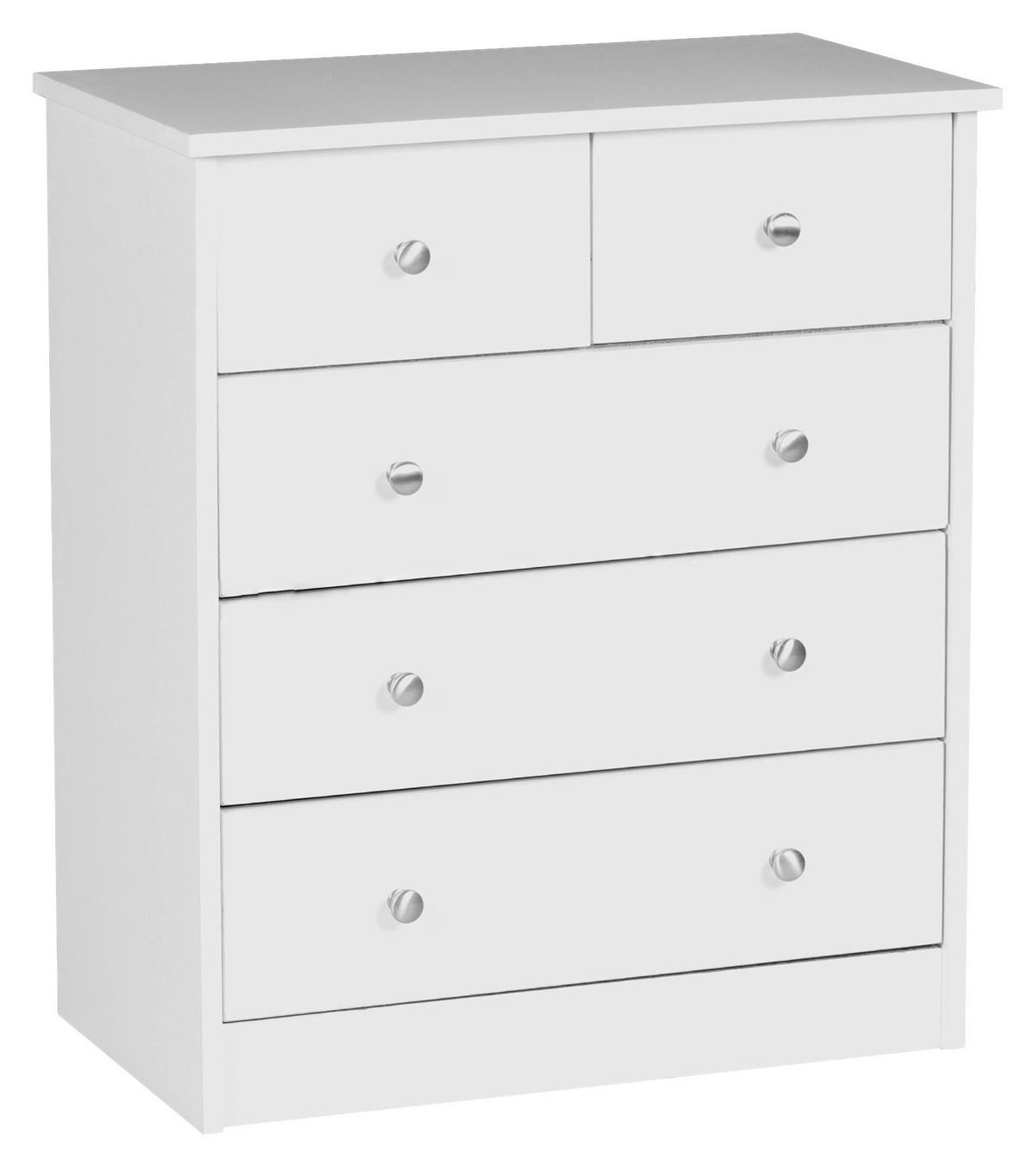 Komód Mid.you - alumíniumszínű/fehér, Konventionell, faalapú anyag/fém (60/70/35cm) - MID.YOU