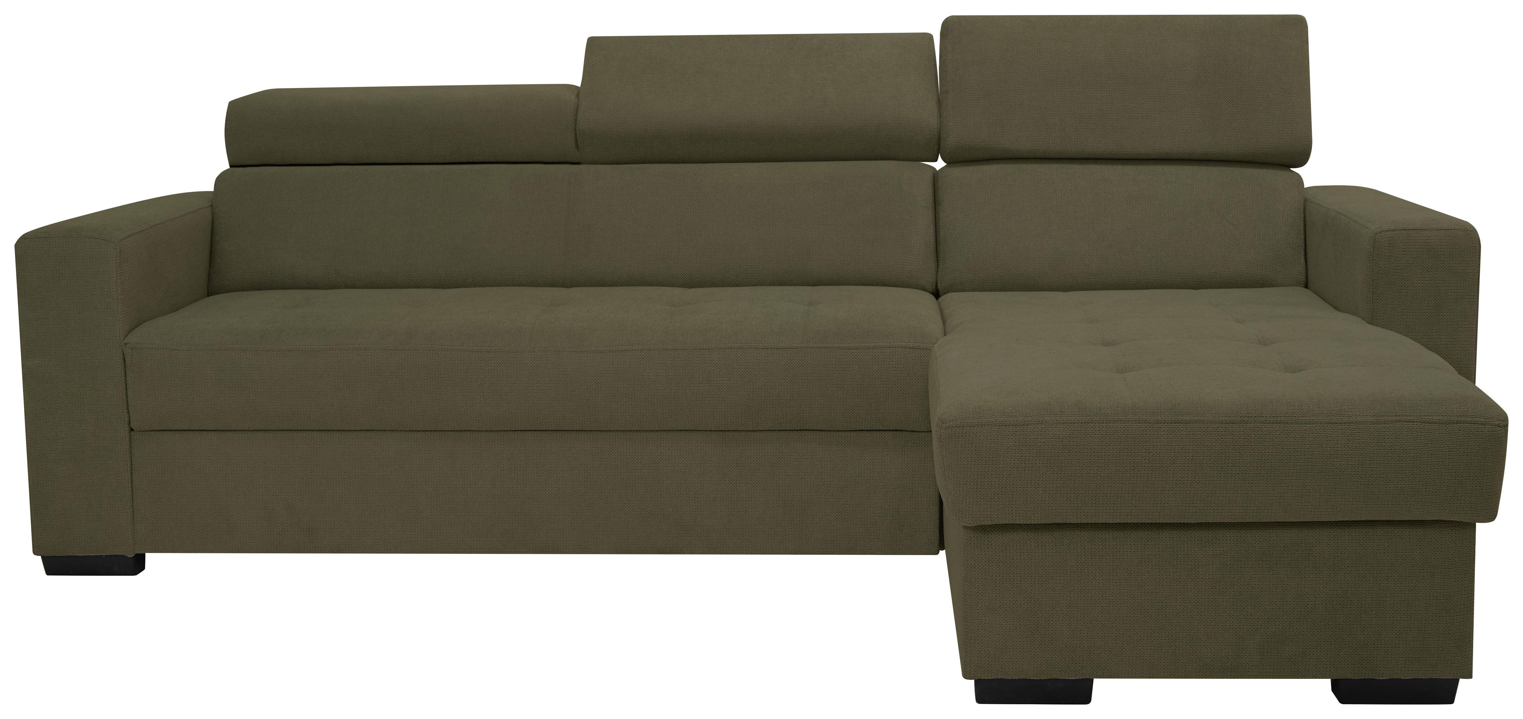 Kutna Garnitura Marco - maslinasto zelena/crna, Konvencionalno, drvni materijal/drvo (238/78-94/170cm) - Modern Living