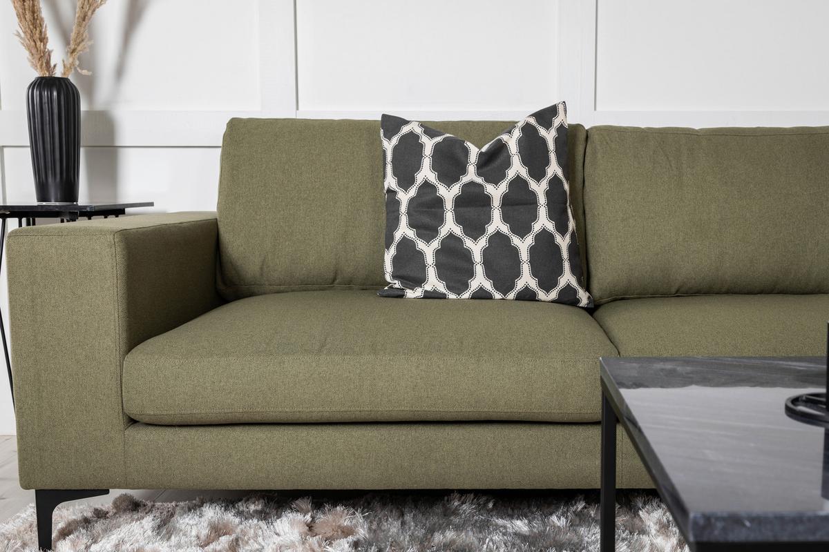 2-SITZER-SOFA BOLERO - Schwarz/Olivgrün, Design, Kunststoff/Textil (215/84/88cm) - Livetastic