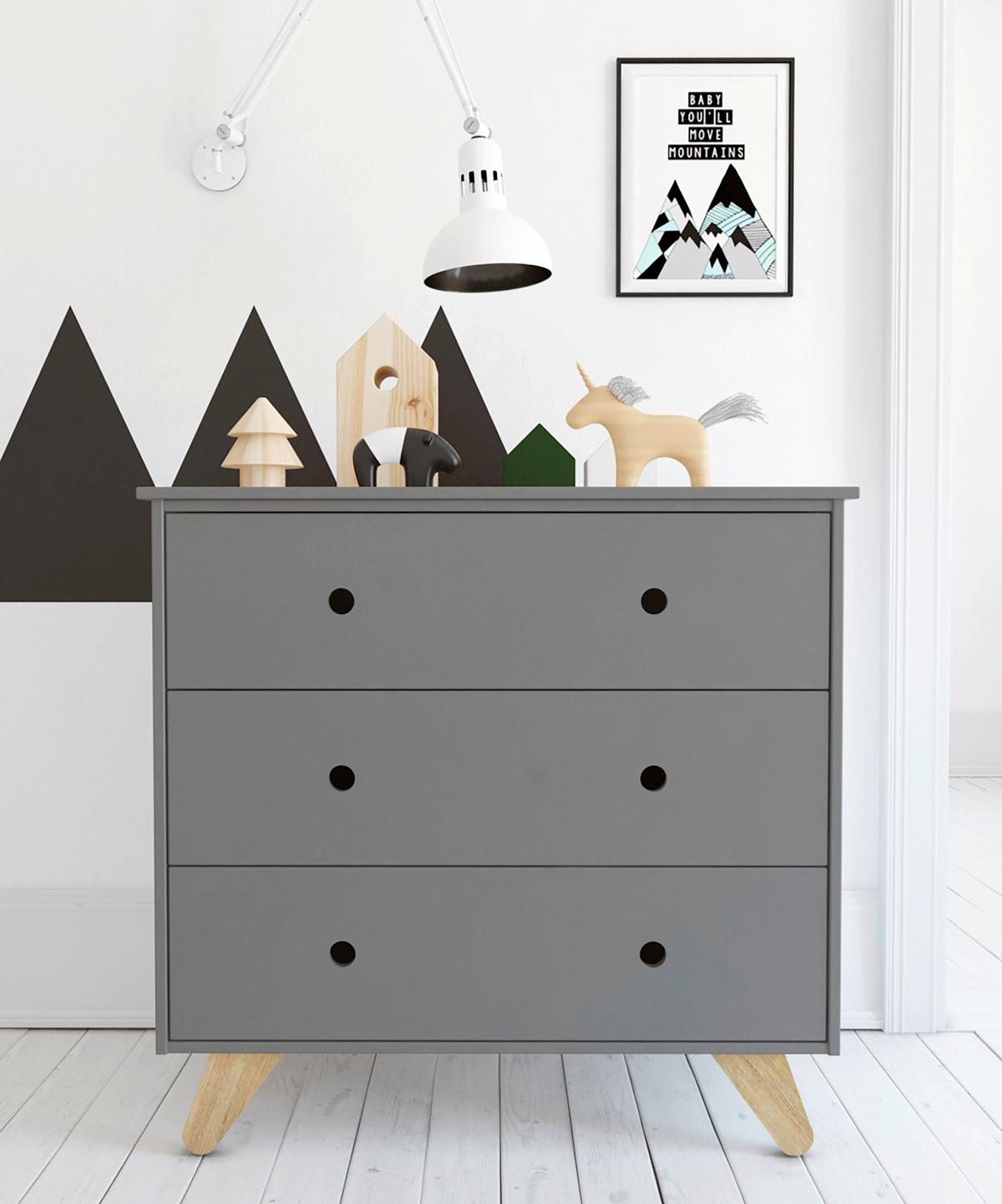 Kommode Grau - Naturfarben/Grau, Design, Holz/Holzwerkstoff (95/90/50cm) - Livetastic