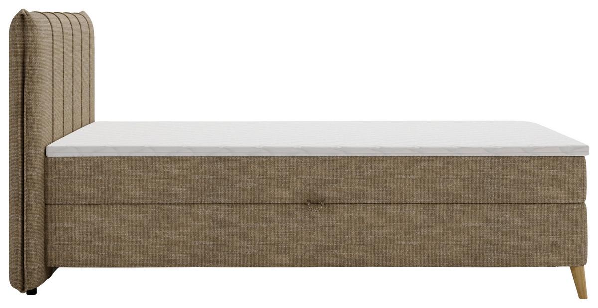 Boxbett Veloria Braun ca. 140x200cm - Beige/Schwarz, KONVENTIONELL, Textil/Metall (140/200cm) - Based