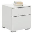 Nachtkästchen Weiß - MODERN, Holzwerkstoff (40/45/42cm) - Premium Living