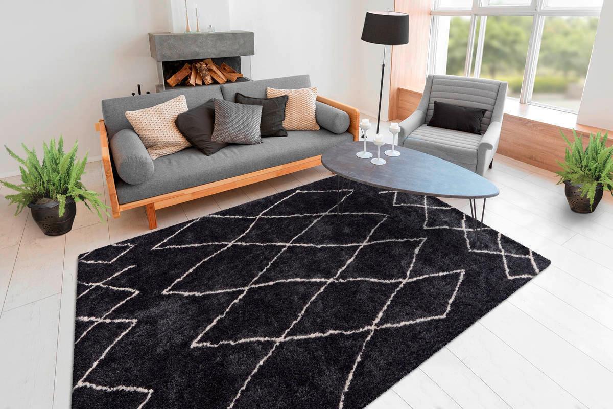 Hochflorteppich Orlando - Anthrazit, Design, Textil (200/290cm) - Kayoom