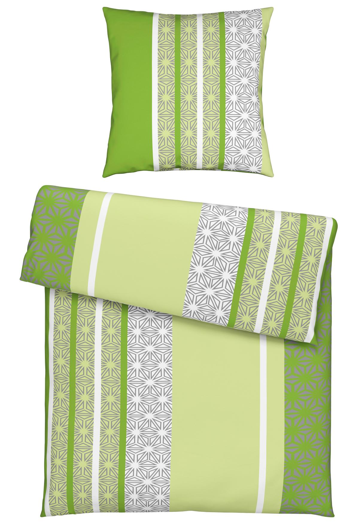 Bettwäsche Sara in Grün ca. 135x200cm - Grün, Textil (135/200cm) - Based