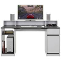 Gaming Tisch in Anthrazit/Weiß - Anthrazit/Weiß, MODERN, Holzwerkstoff (155/92/63cm) - Mömax
