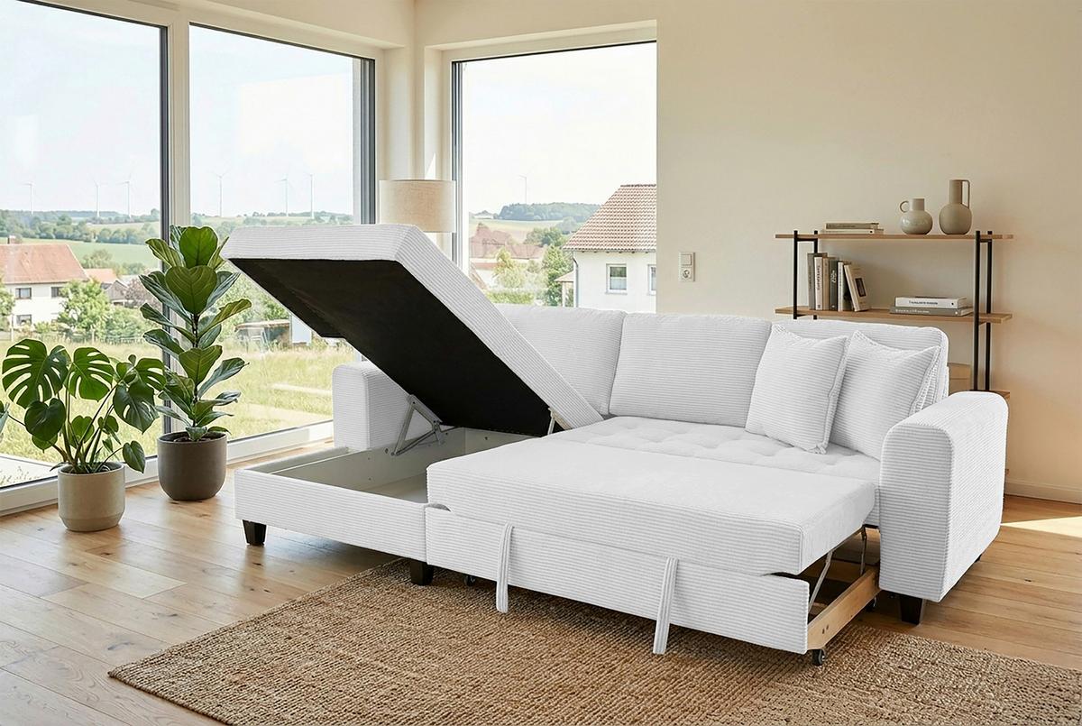 Kutna Garnitura Moritz - srebrne boje, Trend, tekstil (155/265cm) - Modern Living