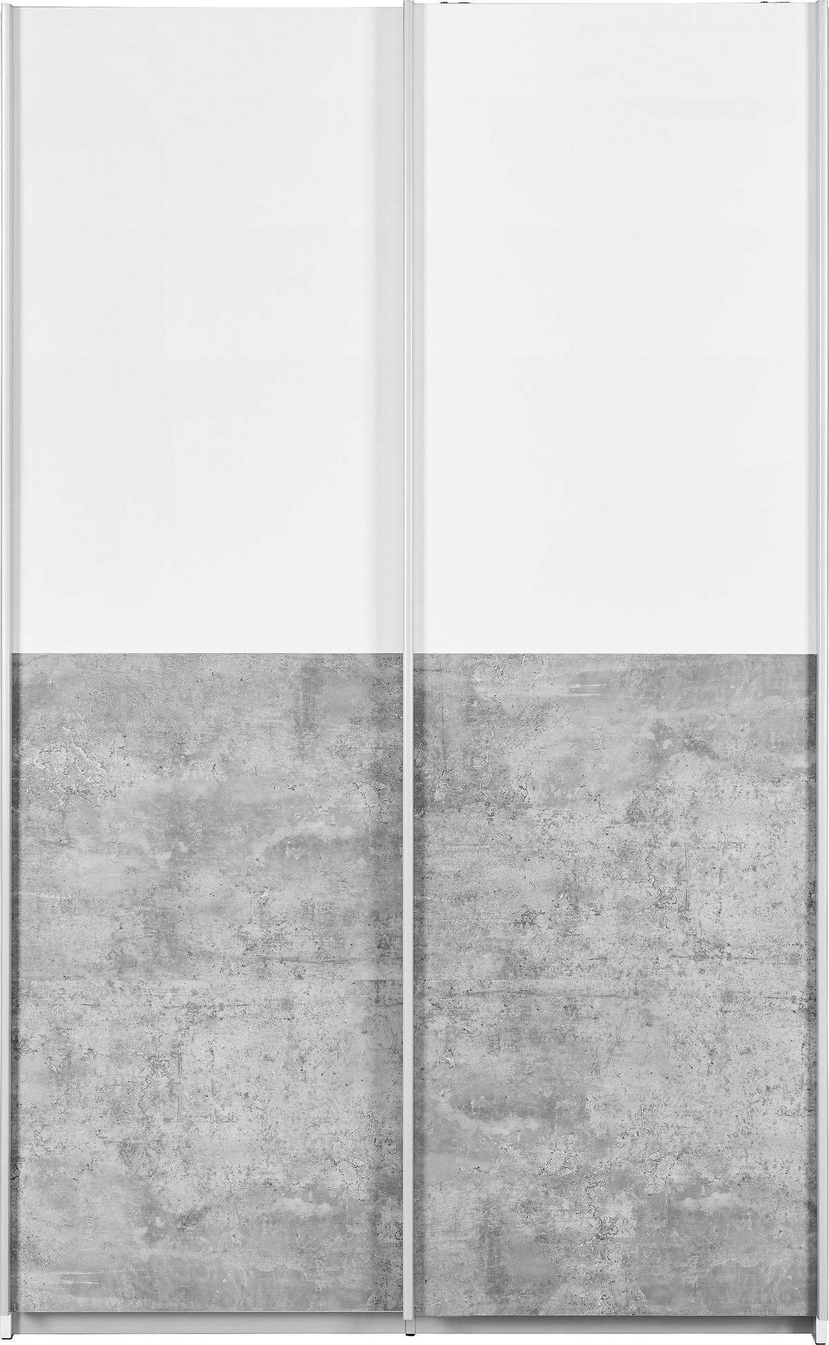 armoire multi usage in Weiss/Grau - couleur d'aluminium/gris, Konventionell, métal/matière synthétique (120/191/42cm) - Mömax