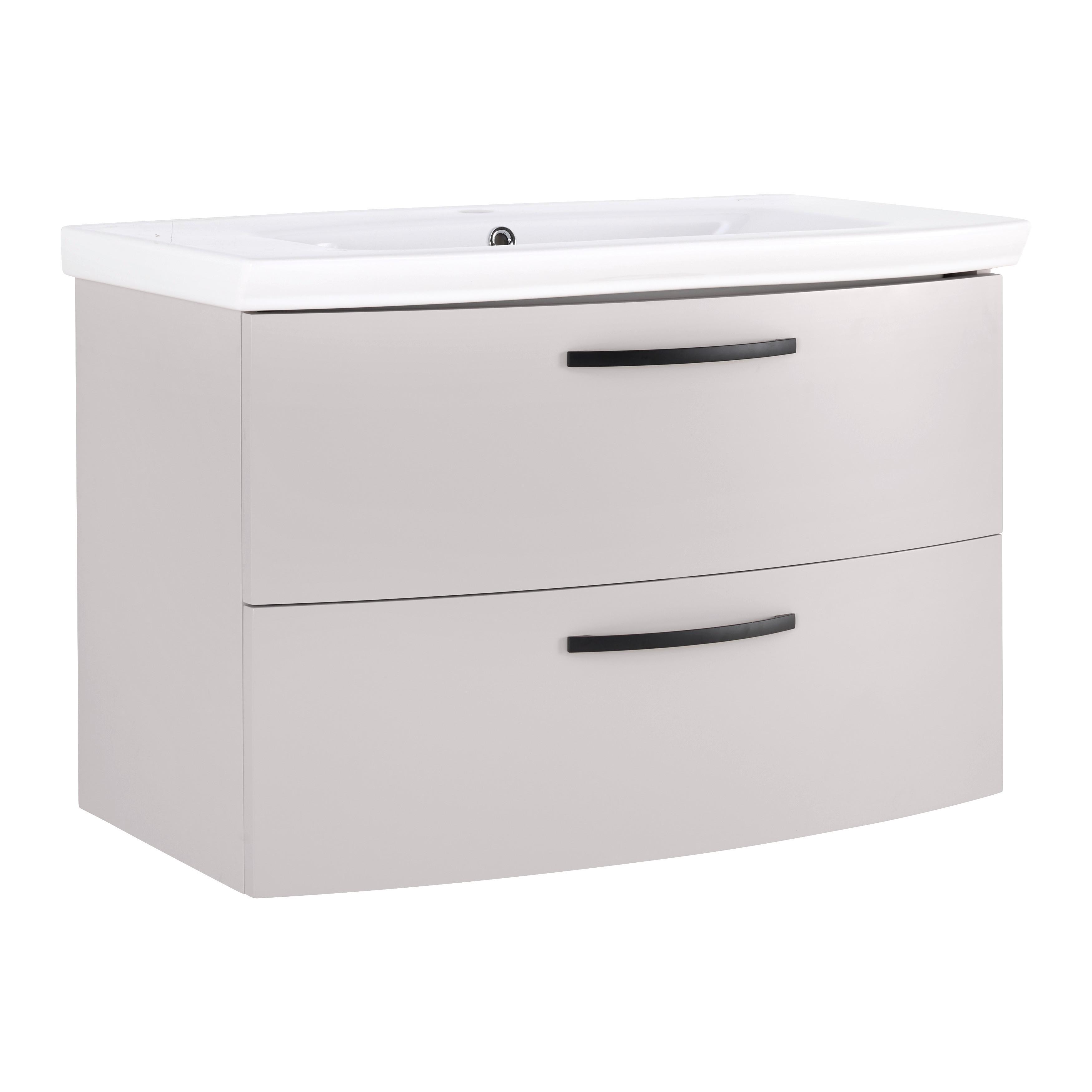 TVÄTTSTÄLL MED KOMMOD FLORENZ -EXKLUSIV- - vit/svart, Modern, metall/trämaterial (90/60/45cm) - Mömax