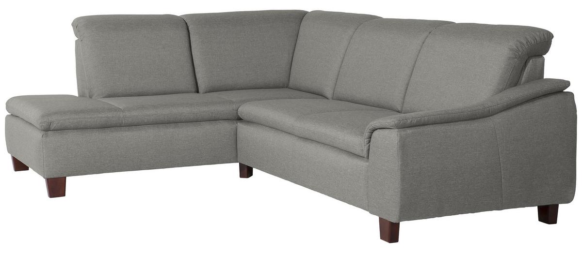 ECKSOFA AARON - Nussbaumfarben/Hellgrau, Design, Holz/Textil (187/247cm) - Max Winzer