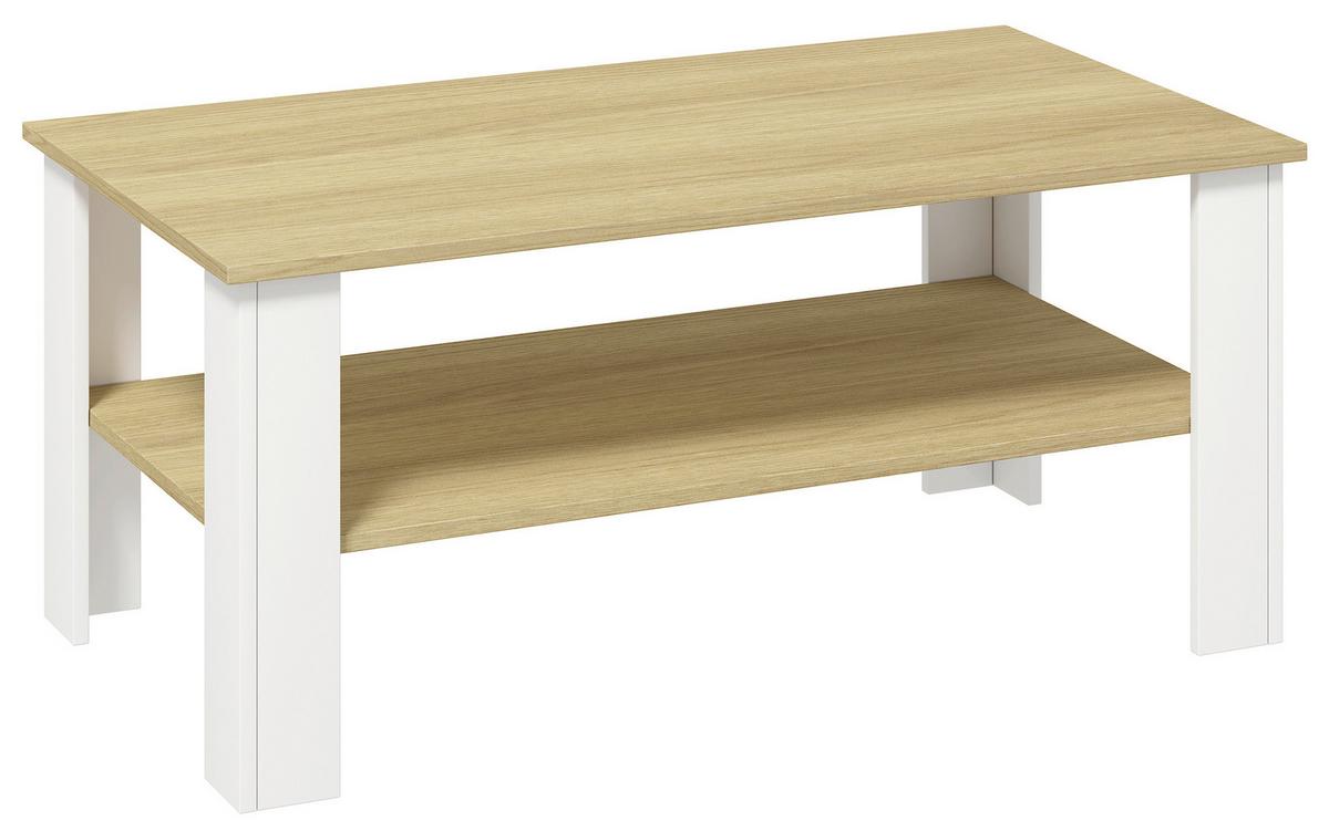 Couchtisch Disalo - Honigeiche/Weiss, Design, Holzwerkstoff (100/55/44cm) - Livetastic