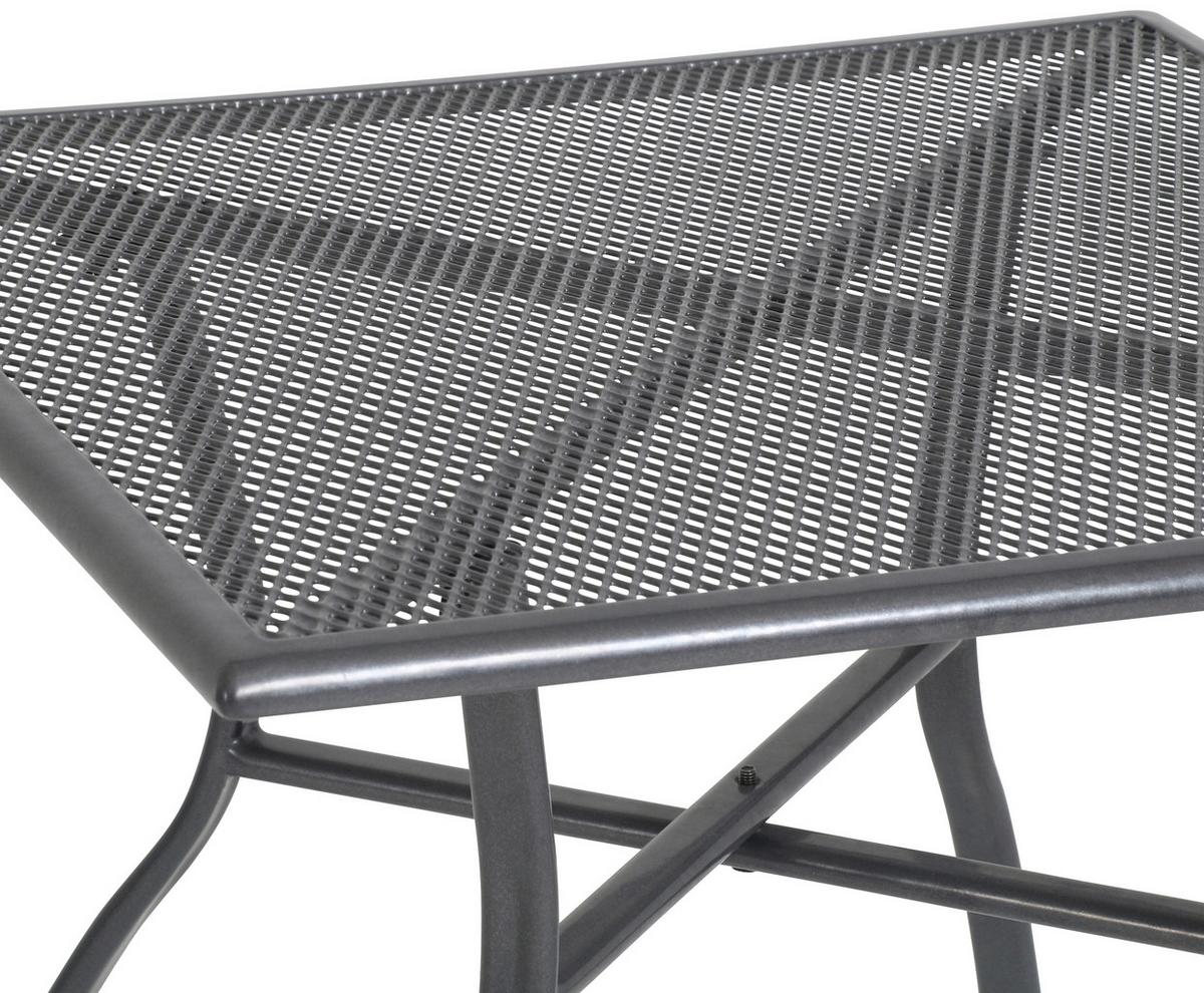 Gartentisch Toulouse Grau wetterbeständig ca. 70x70x74cm - Grau, Basics, Metall (70/70/74cm) - Gardenson