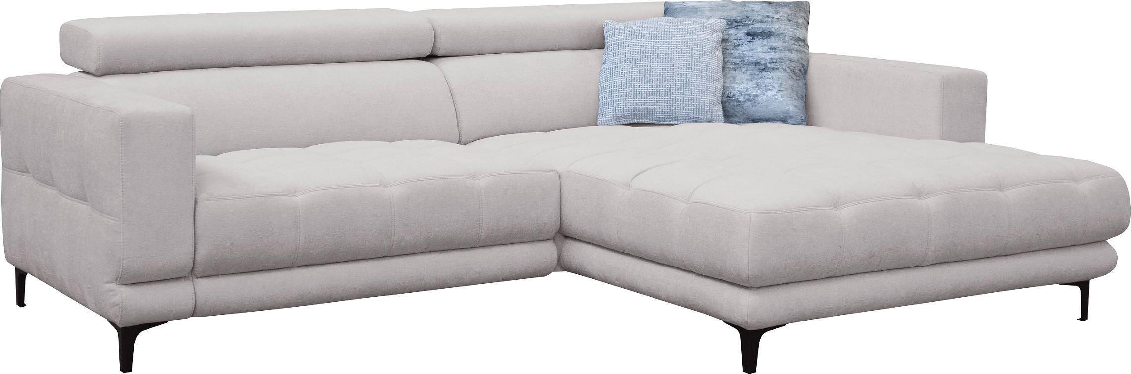 Sarokkanapé Aspen - szürkésbézs, Konventionell, faalapú anyag/textil (264/192cm)