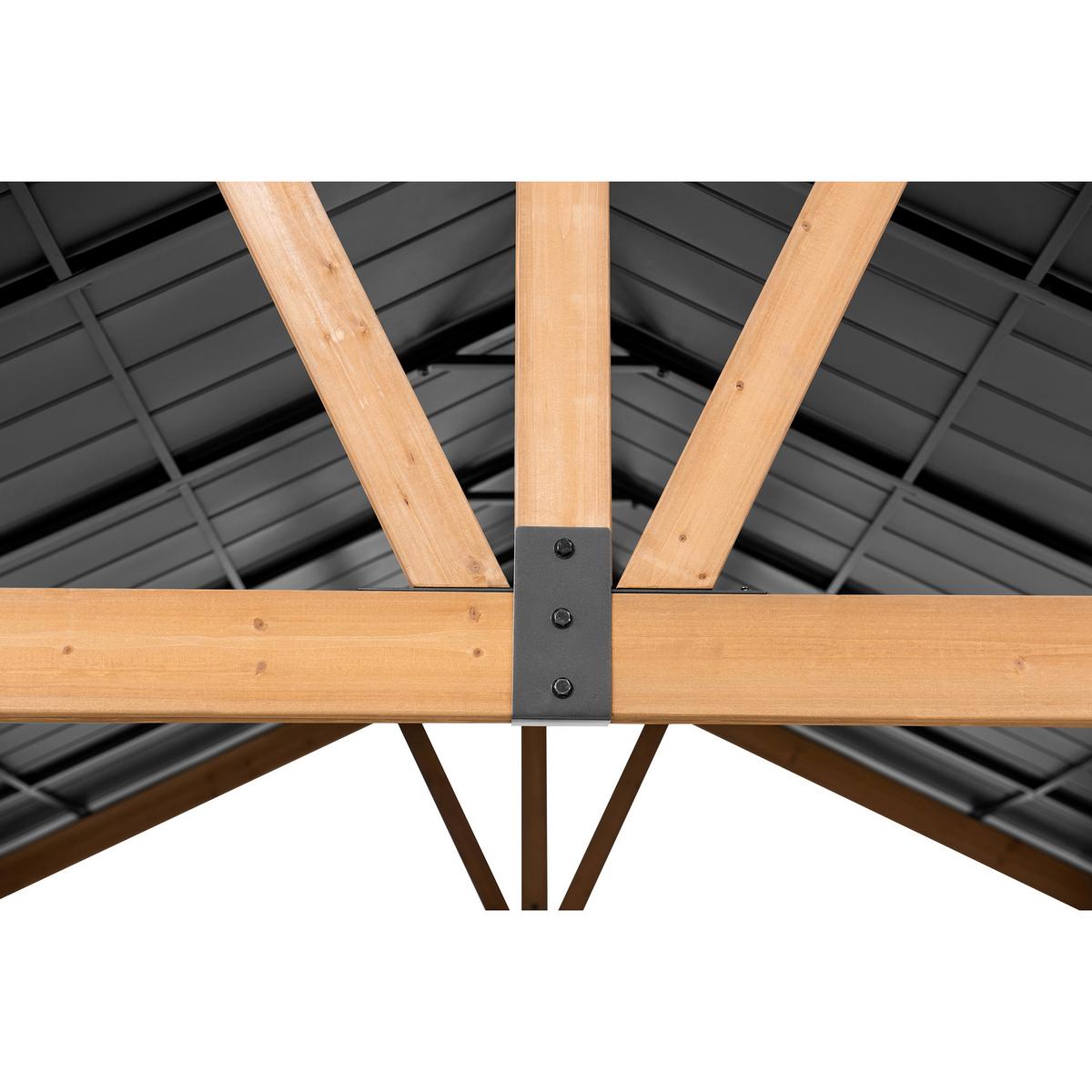 Pavillon Gazebo Rebra Naturfarben/Anthrazit - Anthrazit, Basics, Metall (404/306/465cm) - Modante