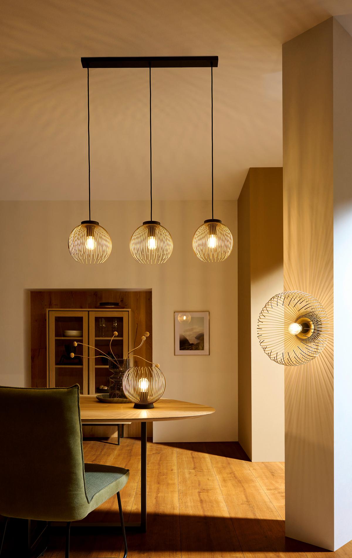 LAMPA SUFITOWA 900165* VENEZUELA - czarny/kolor złoty, Trend, metal (38,5/25cm) - Eglo