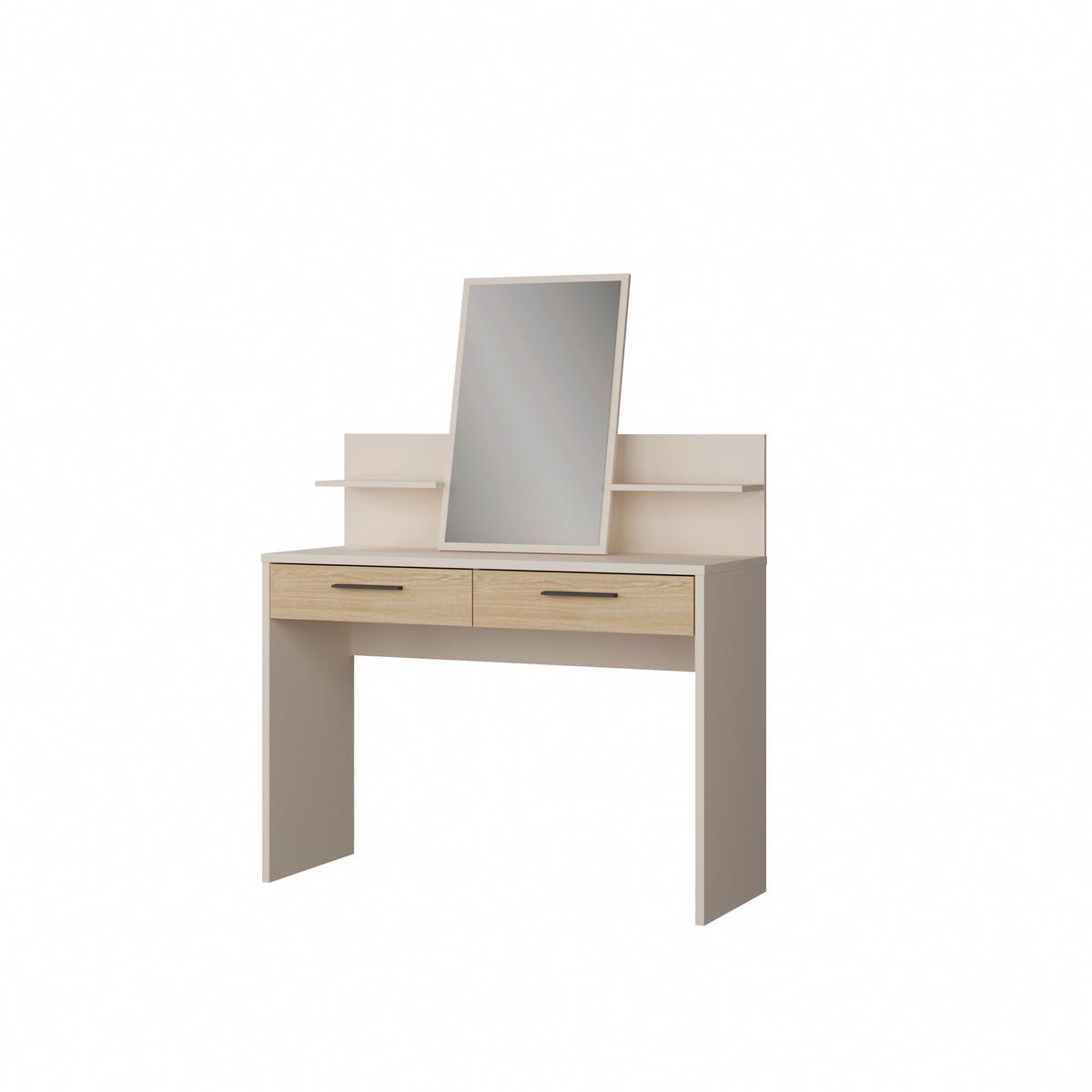 Sminkasztal Ricciano - tölgyfa színű/fekete, Modern, faalapú anyag/fém (114,5/147,1/41,3cm)