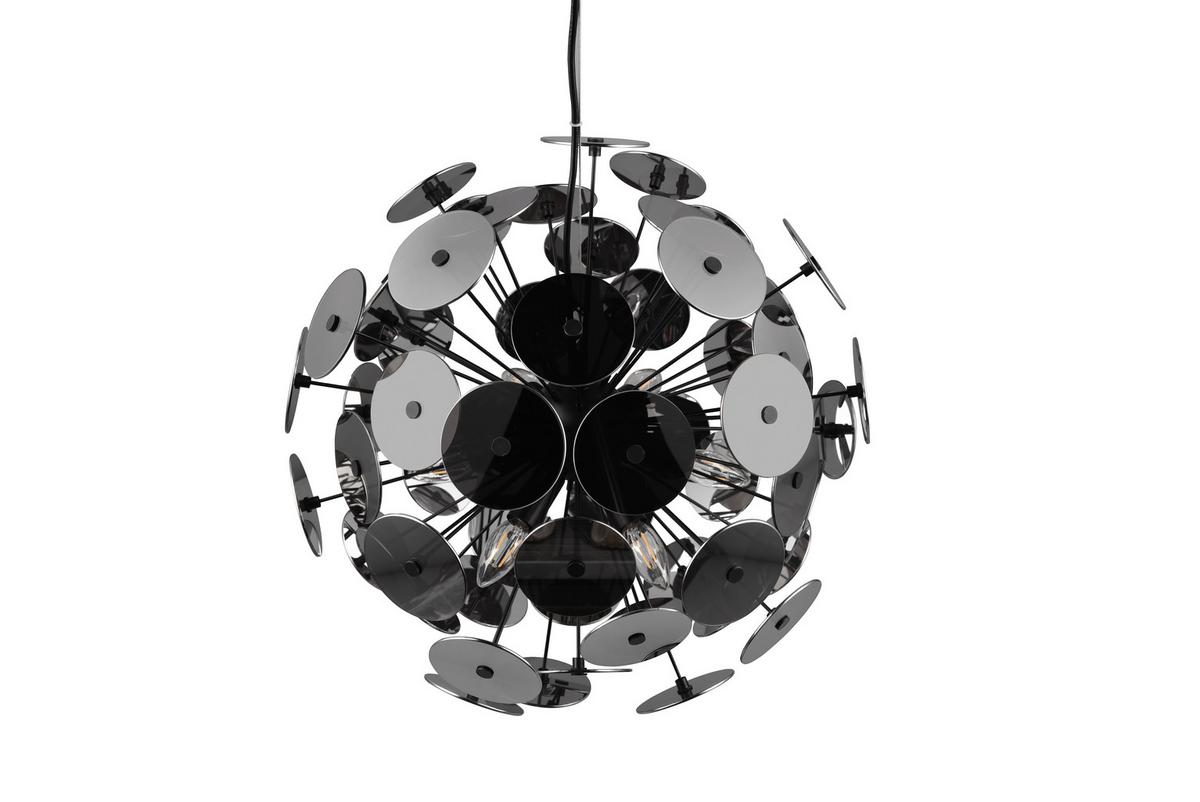 Pendelleuchte Discalgo in Schwarz/Chom max. 40 Watt - Chromfarben/Schwarz, Design, Glas/Metall (54/150cm) - Trio Leuchten
