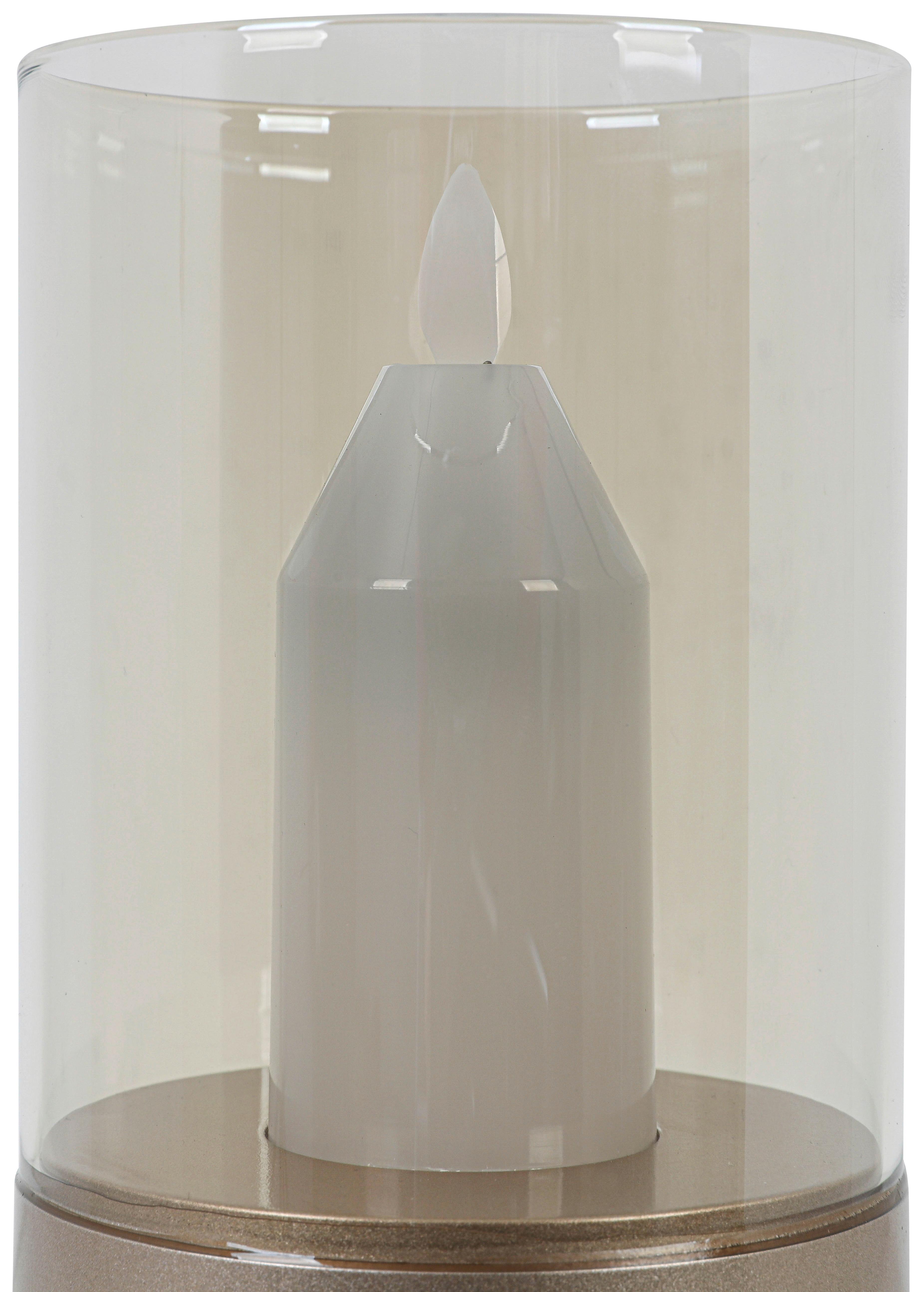 LED-DEKORATIONSLAMPA FLAMMI - vit/kromfärg, Modern, metall/glas (8,5/13cm) - Mömax