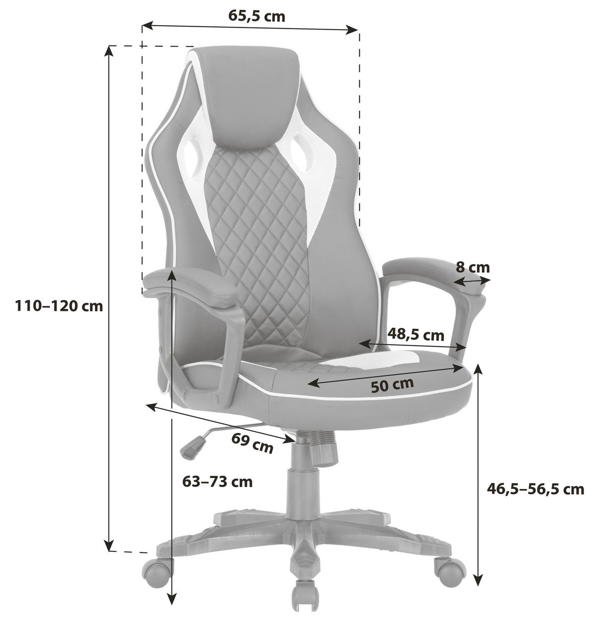 Scaun directorial Marco - negru/gri, Modern, plastic/metal (65,5/110-120/69cm) - Modern Living