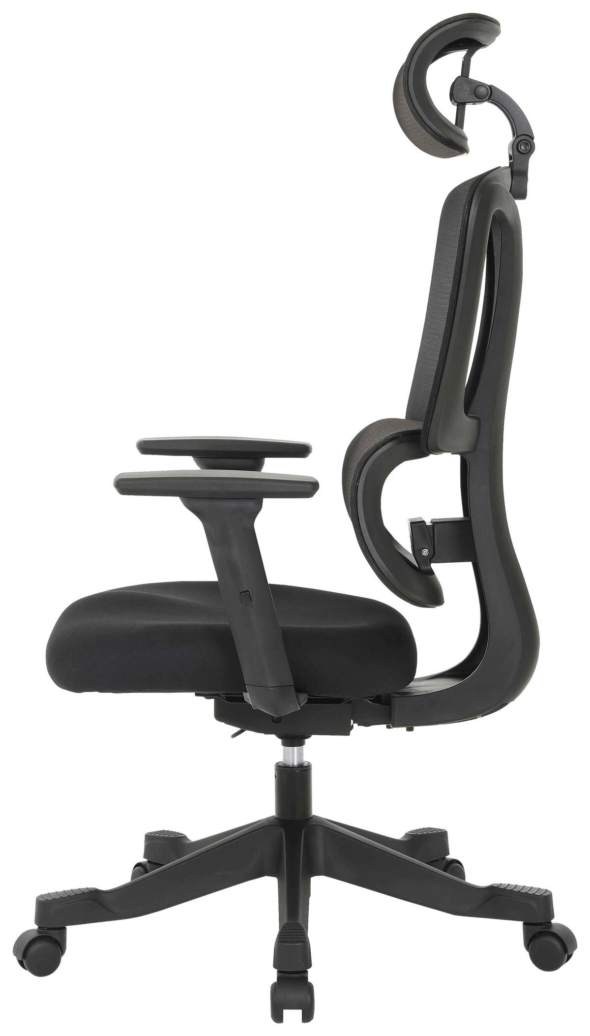 Drehstuhl Noemi Schwarz - Schwarz, Design, Holz/Kunststoff (65/122-130/62cm) - Mömax