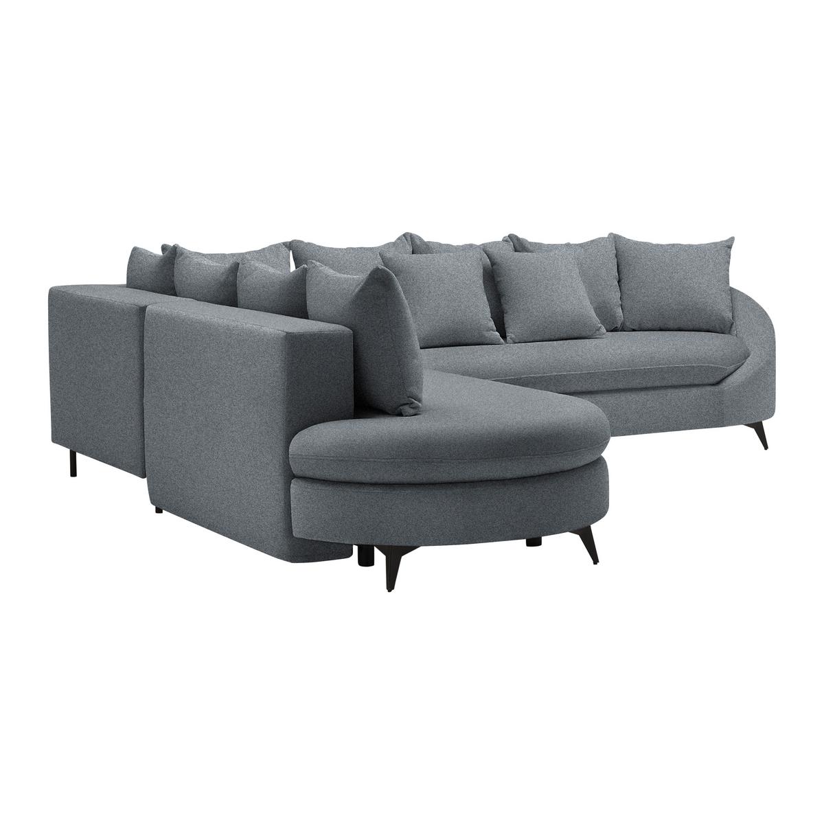 Ecksofa Axel Grau - Schwarz/Grau, MODERN, Textil/Metall (250/87/291cm) - Mömax
