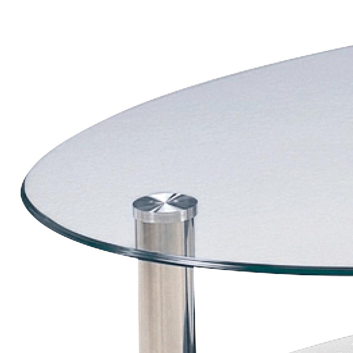 Ovalna Klubska Miza Saba, Bela, Steklo - Moderno, steklo (90/45/55cm) - Modern Living