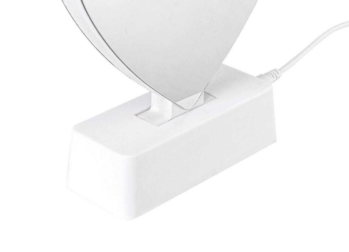 LED-Dekoleuchte Heartim Grau/Weiß max. 1 Watt - Transparent/Weiß, KONVENTIONELL, Kunststoff (4,6/14,5/17,9cm) - Mömax