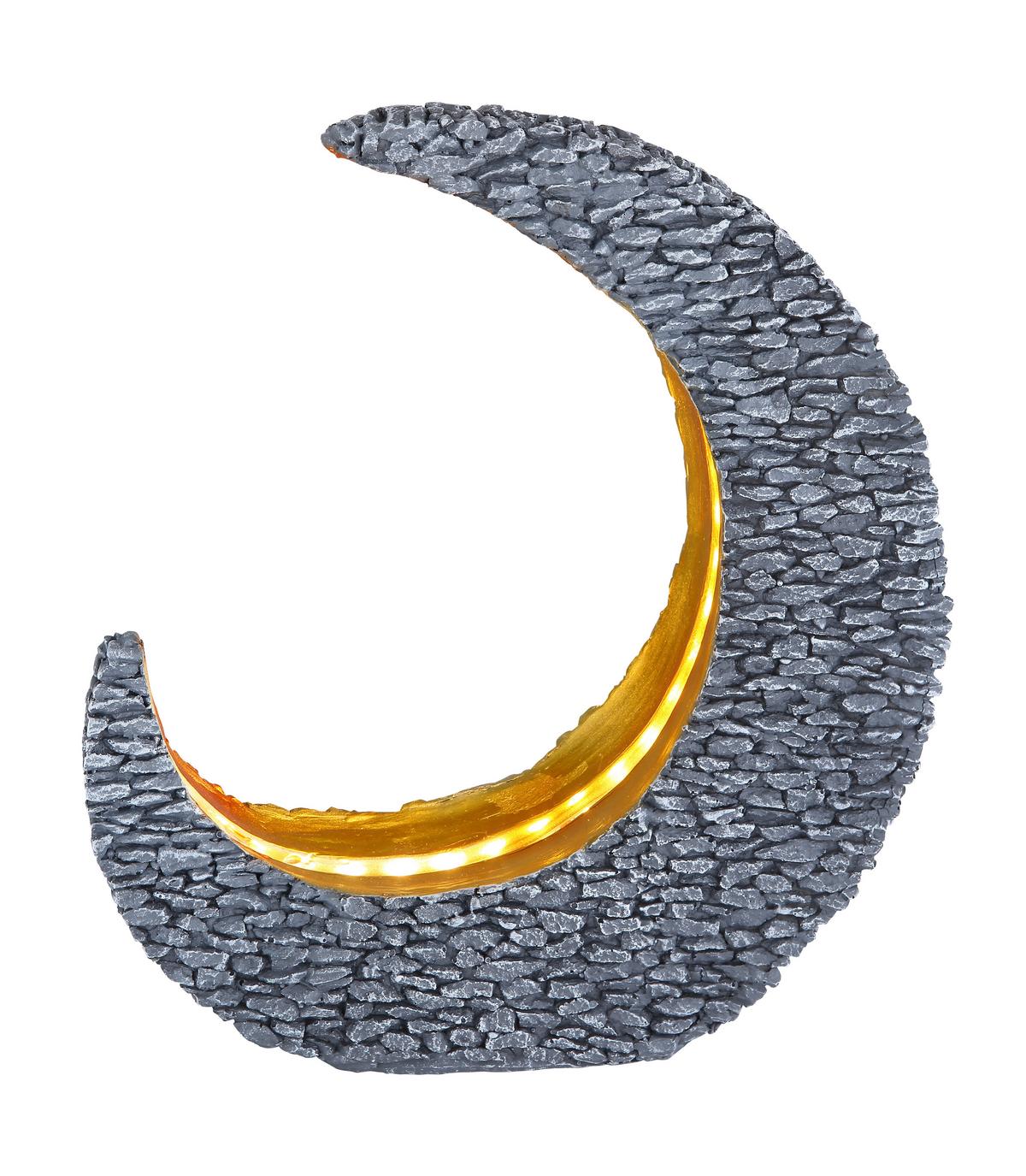 Solarna Svetilka Moonrock - zlate barve/siva, Design, umetna masa (28/9/31cm) - Globo