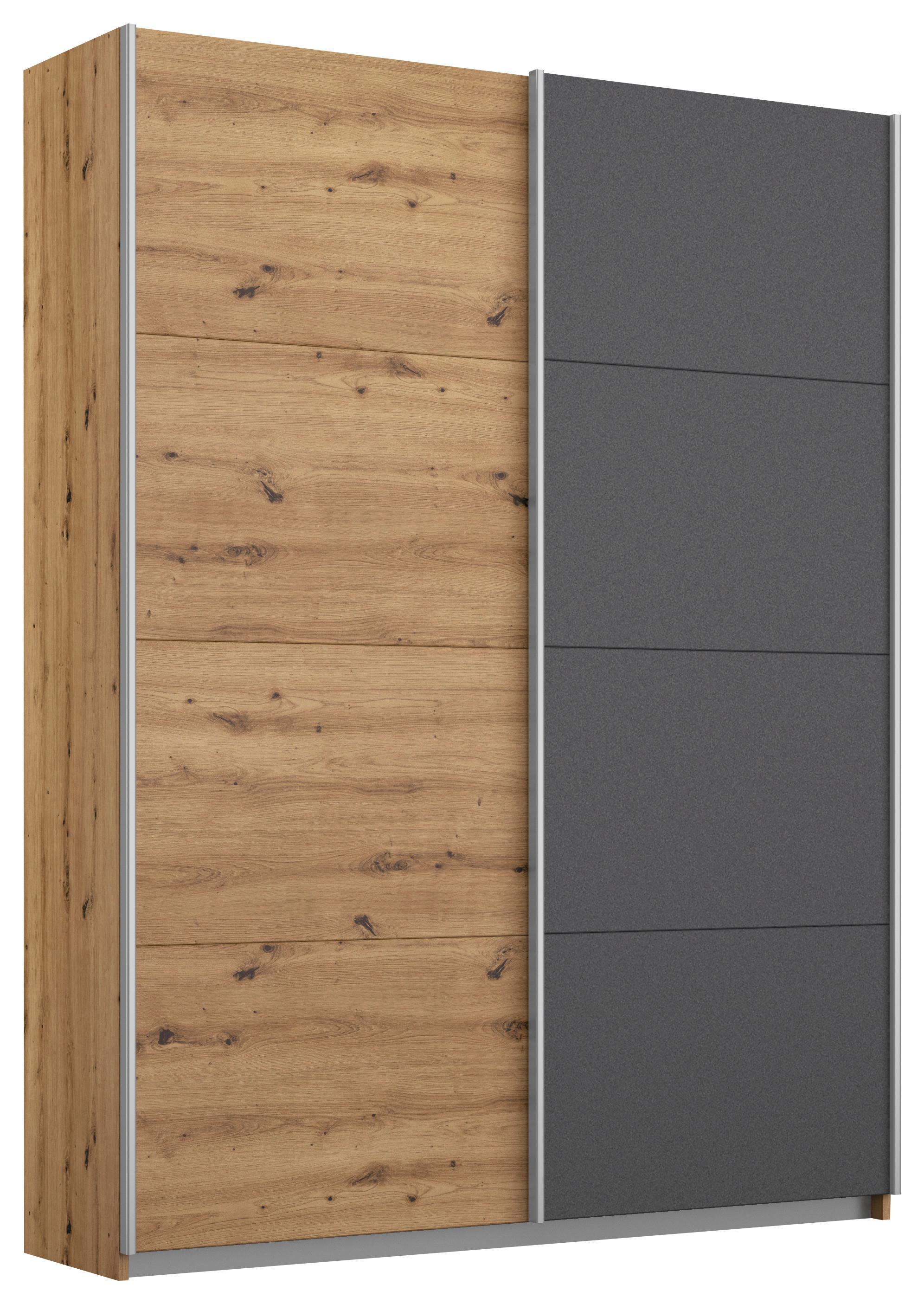 Ormar S Kliznim Vratima Subito - boje grafita/hrast Artisan, Moderno, drvni materijal/metal (136/197/61cm) - Modern Living