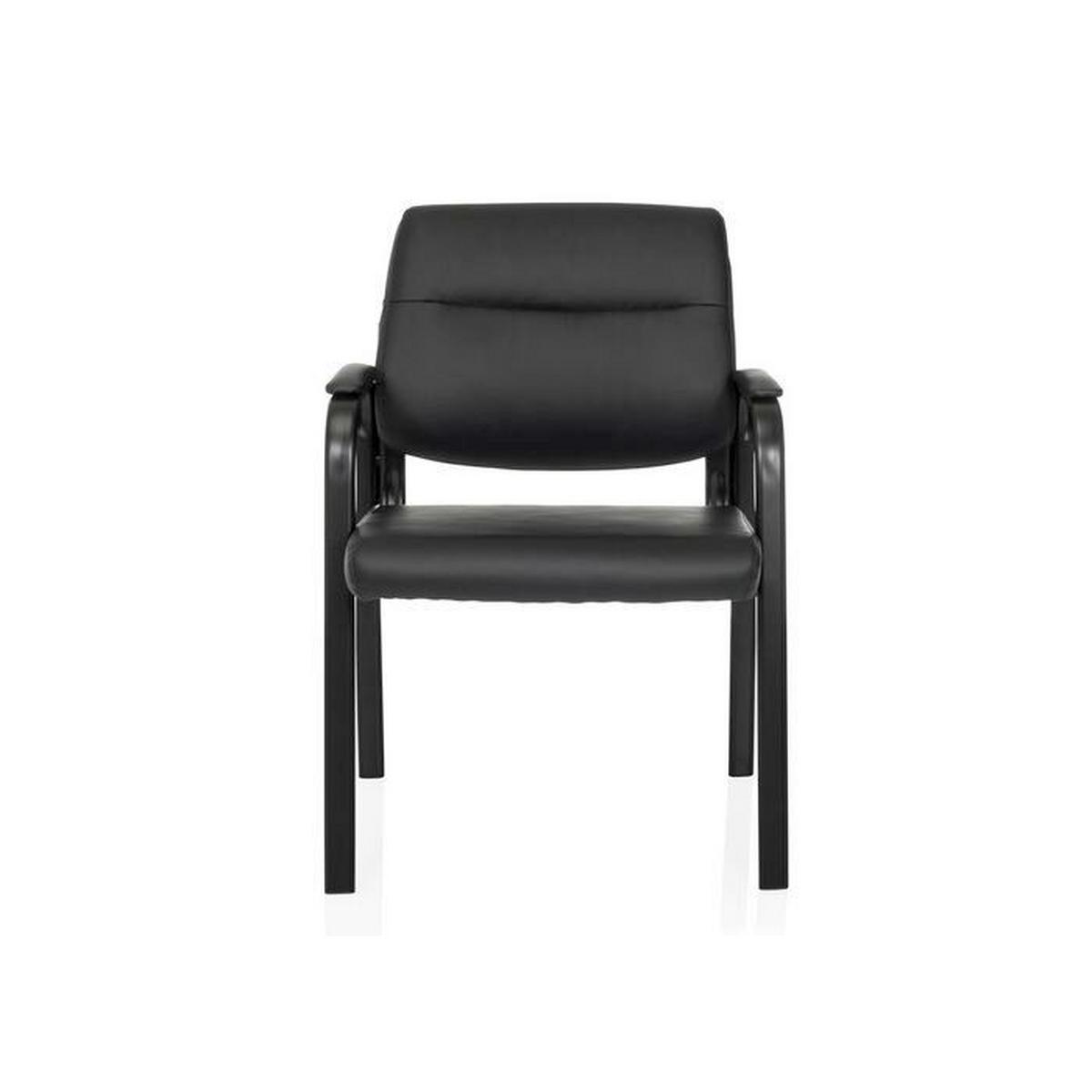 Besucherstuhl Advie V PU Schwarz - Schwarz, MODERN, Leder/Metall (60/85/64cm) - MID.YOU