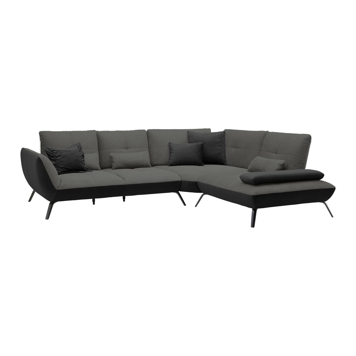 Wohnlandschaft Trendy Anthrazit/Schwarz - Anthrazit/Schwarz, MODERN, Holzwerkstoff/Textil (310/93/250cm) - Premium Living
