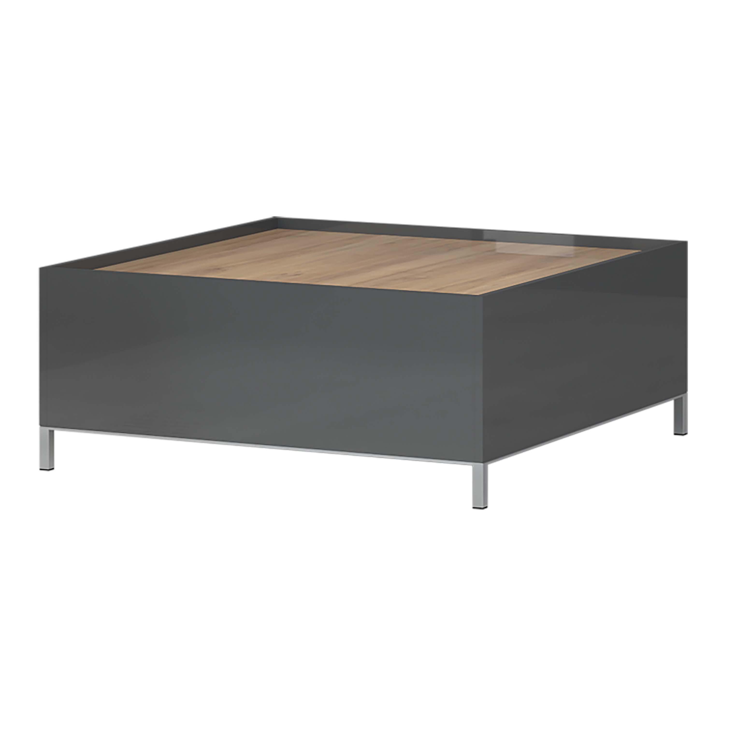Dohányzóasztal Onyx - króm/antracit, Modern, faalapú anyag/fém (90/37/90cm)
