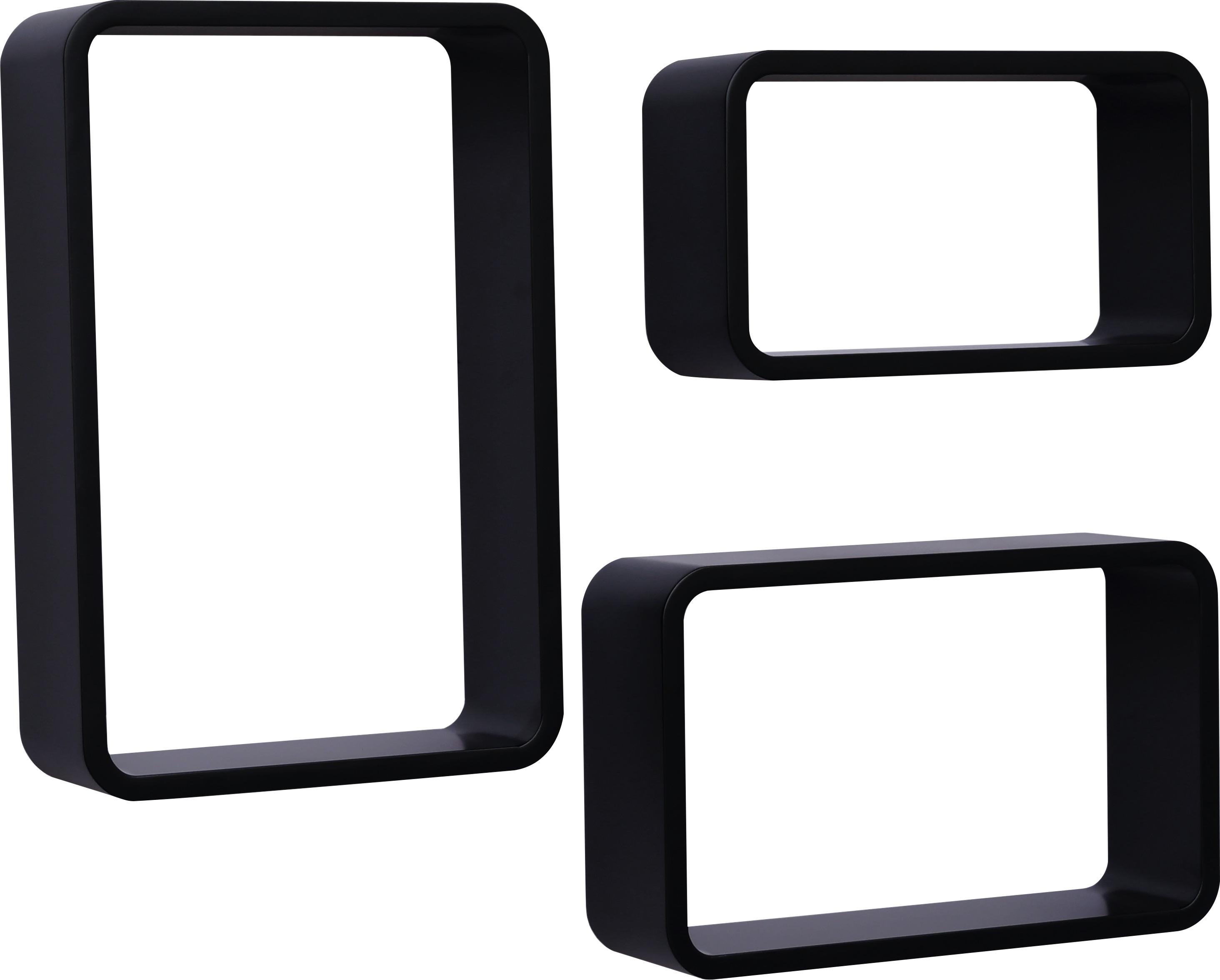 Zidna Polica Sven - crna, Moderno, drvni materijal (30/40/35/45/25/20/11cm) - Modern Living