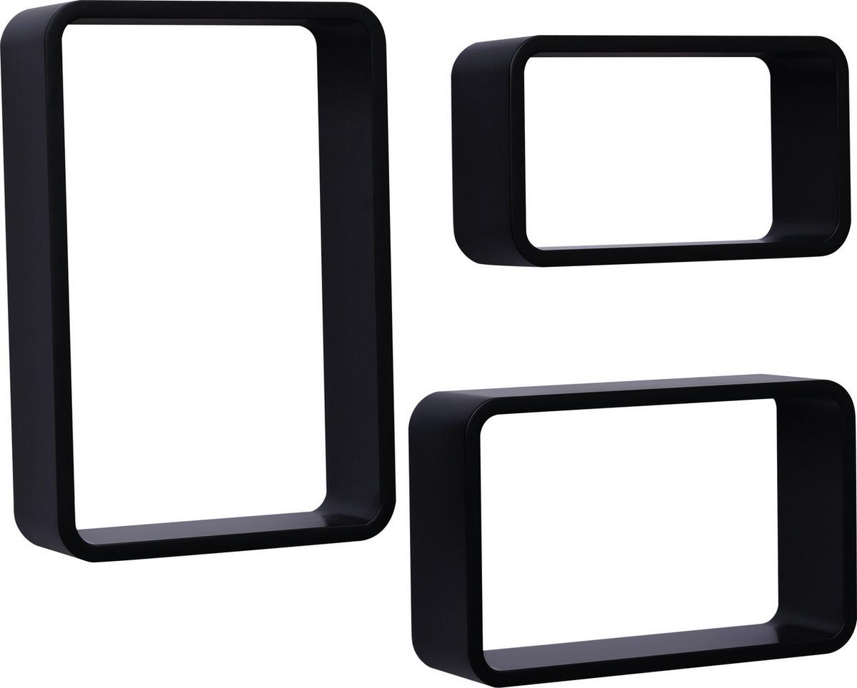 Zidna Polica Sven - crna, Moderno, drvni materijal (30/40/35/45/25/20/11cm) - Modern Living