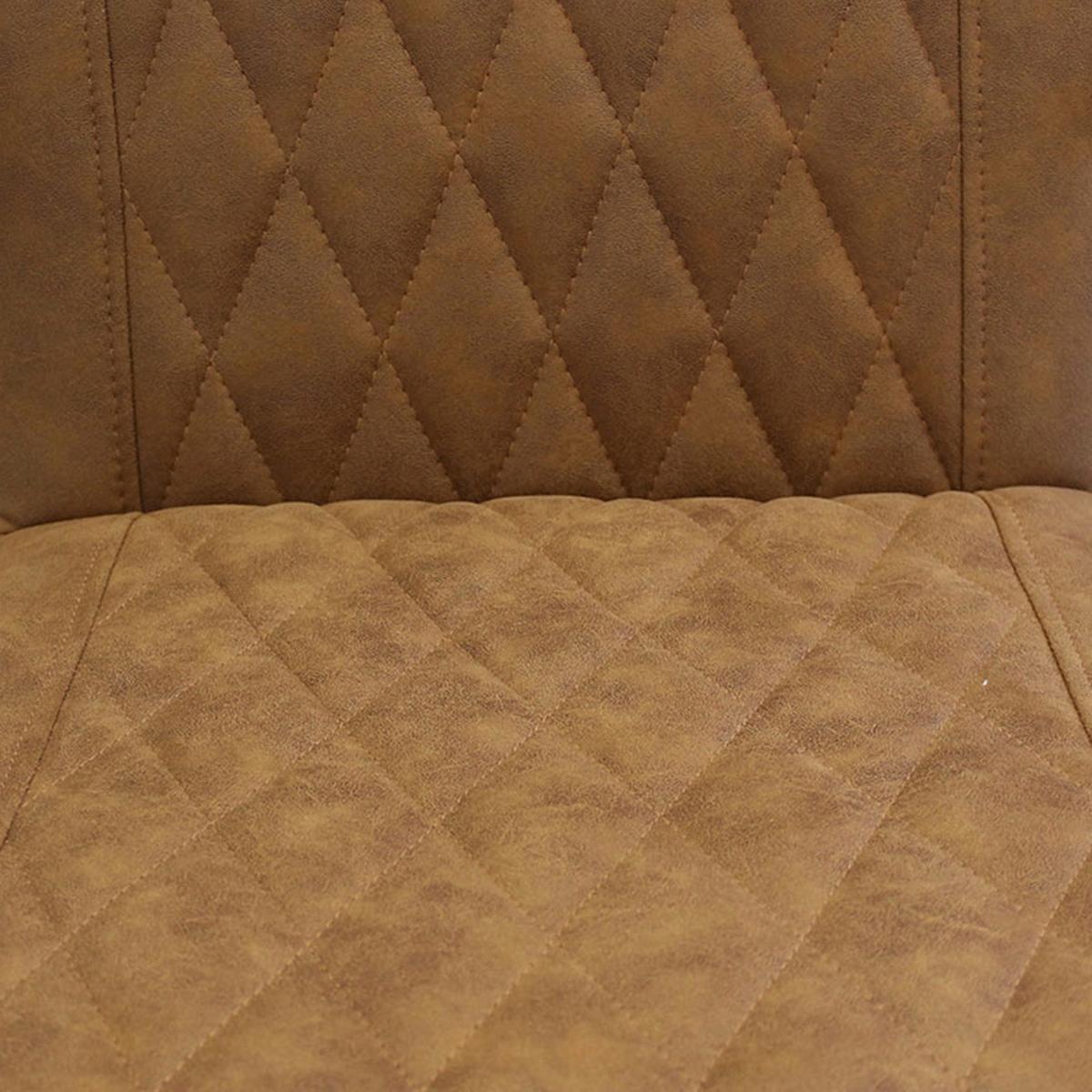 Armlehnstuhl-Set Damian ca. 52x88 cm 2er-Set Cognac - Cognac/Schwarz, LIFESTYLE, Textil/Metall (52cm) - MID.YOU
