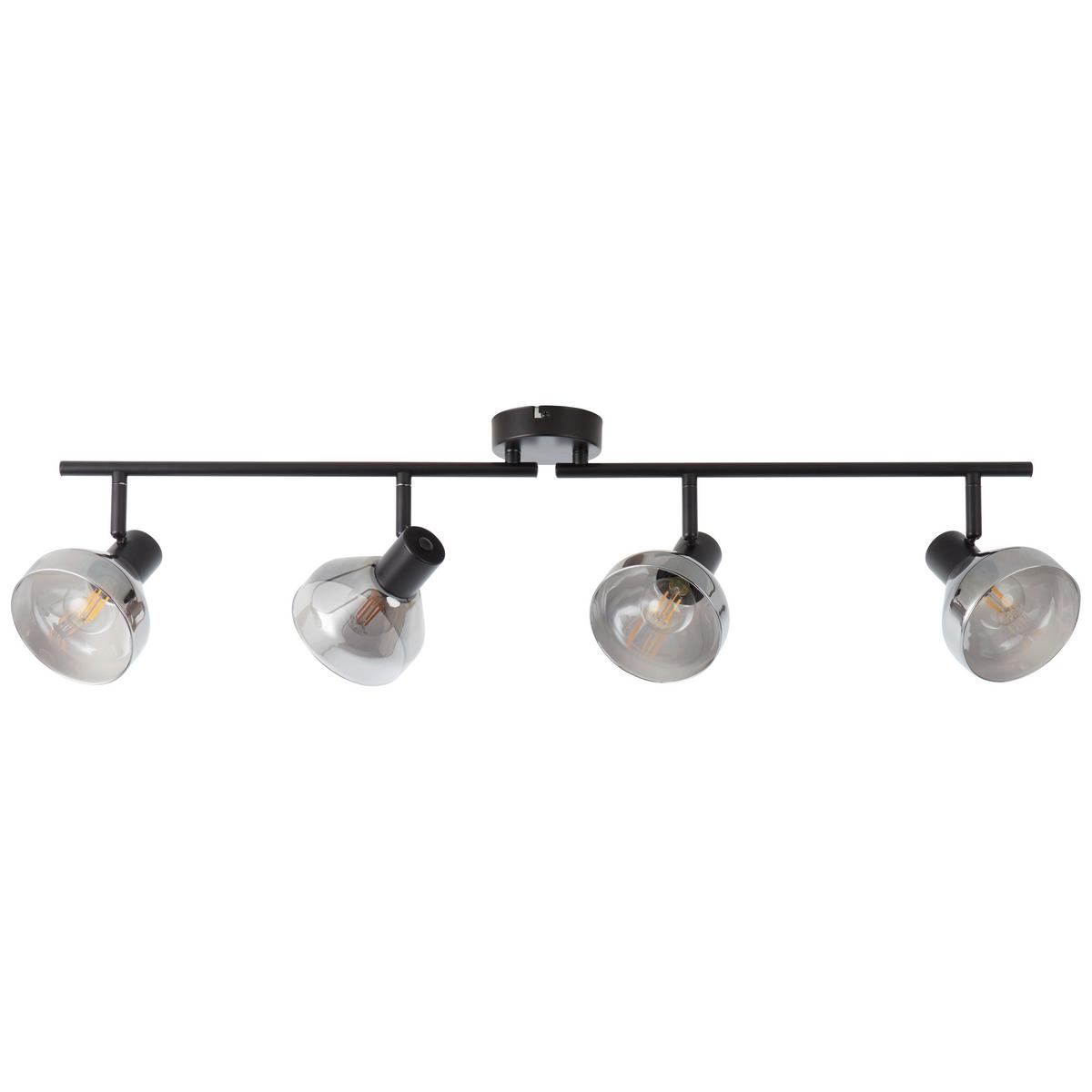 Deckenleuchte Reflekt Schwarz max.  18 Watt - Schwarz, Design, Glas/Metall (19,5/89/20cm) - Brilliant