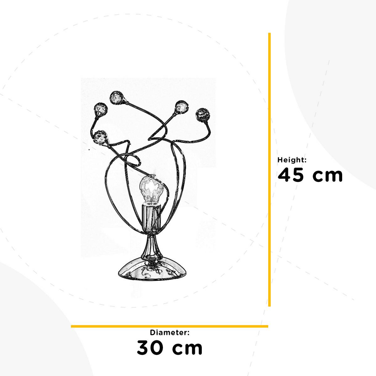 Kristall-Tischleuchte Trilly Chromfarben max. 22 Watt - Chromfarben, KONVENTIONELL, Glas/Metall (30/45cm)
