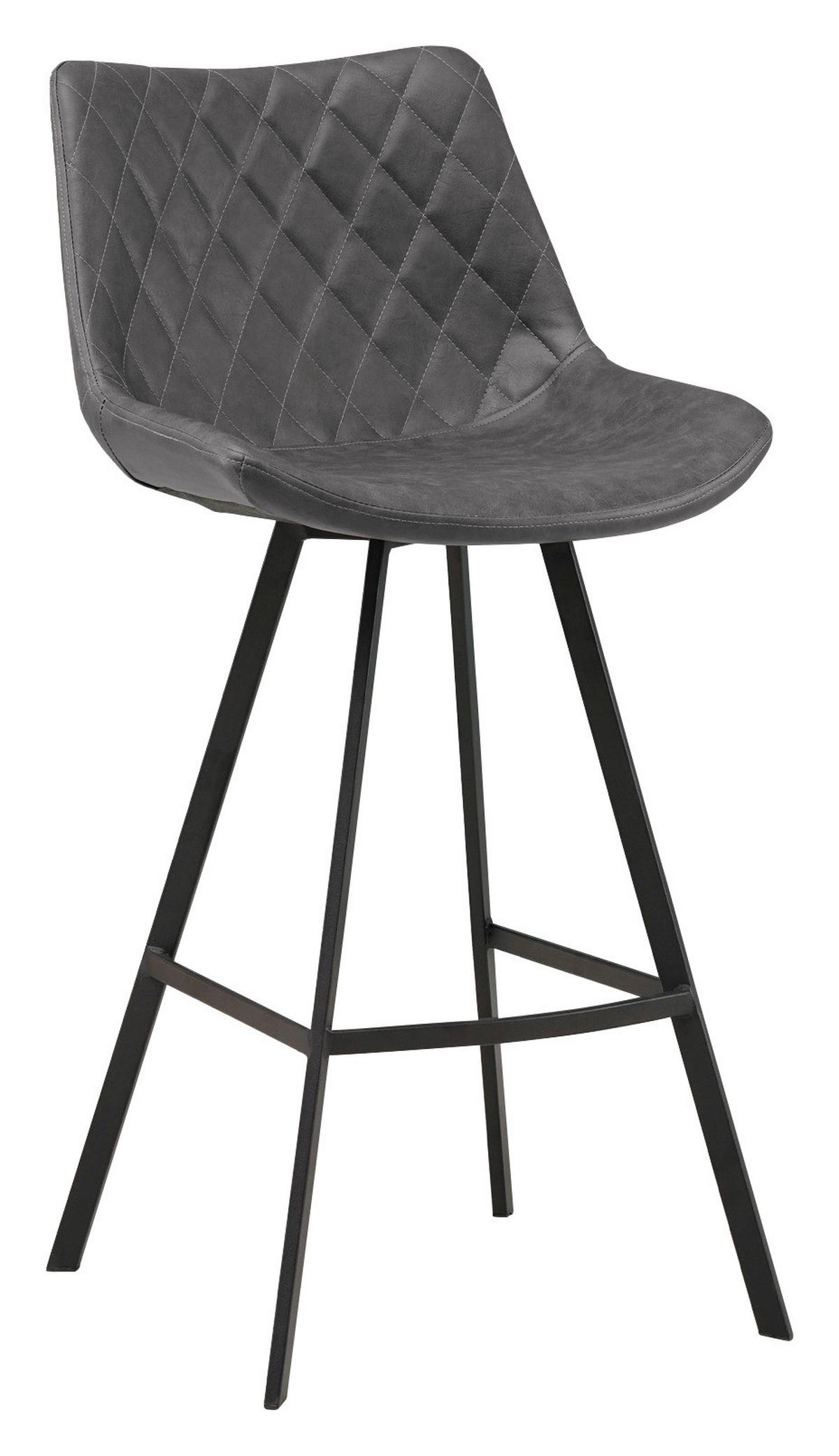 Barhocker-Set Bowie 2er-Set ca. 50x102 cm Anthrazit - Anthrazit/Schwarz, KONVENTIONELL, Textil/Metall (50/102/55cm) - MID.YOU