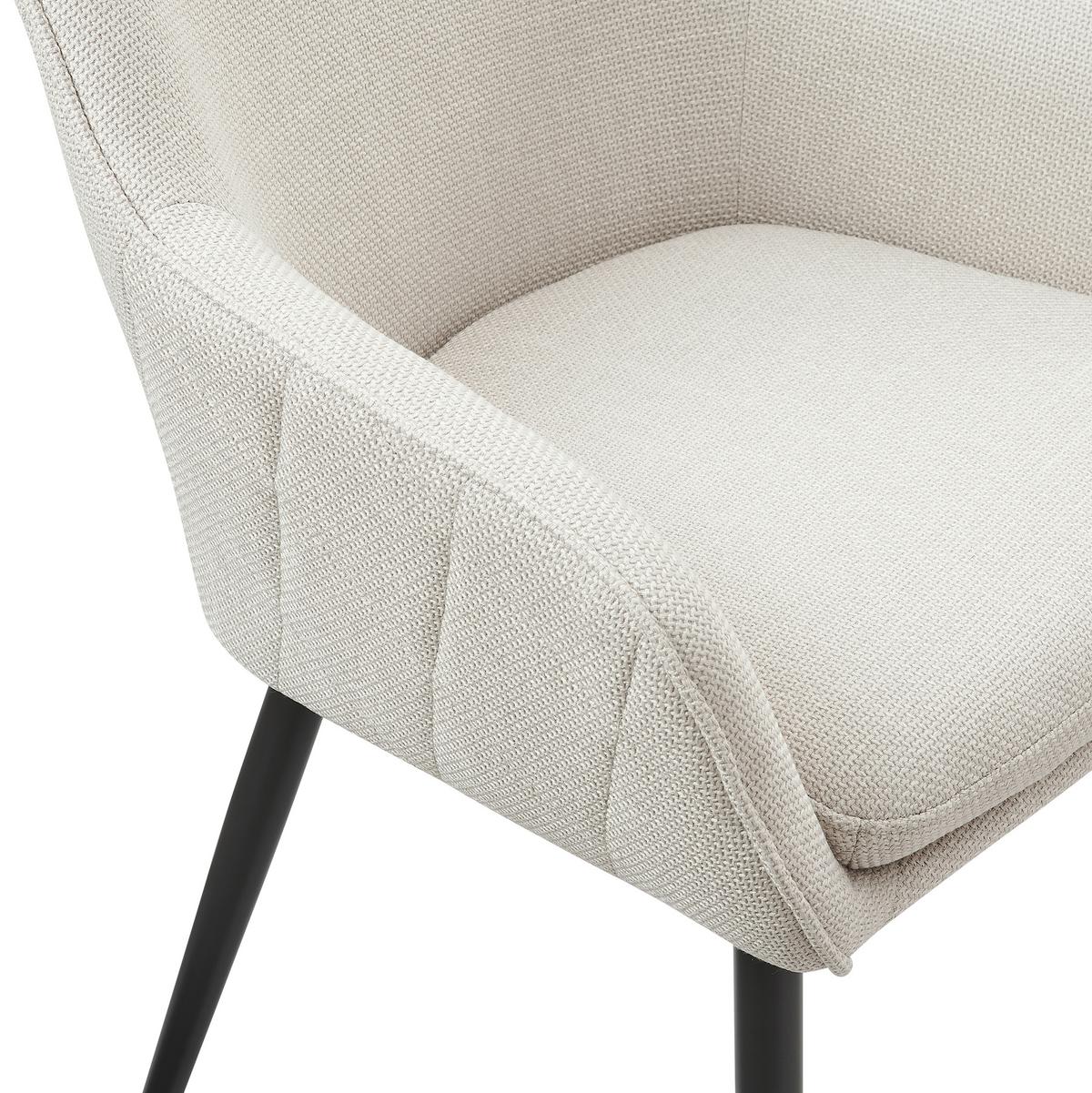 Naslanjač Rebi, Bež - črna/bež, Moderno, kovina/tekstil (61/85/60cm) - Livetastic